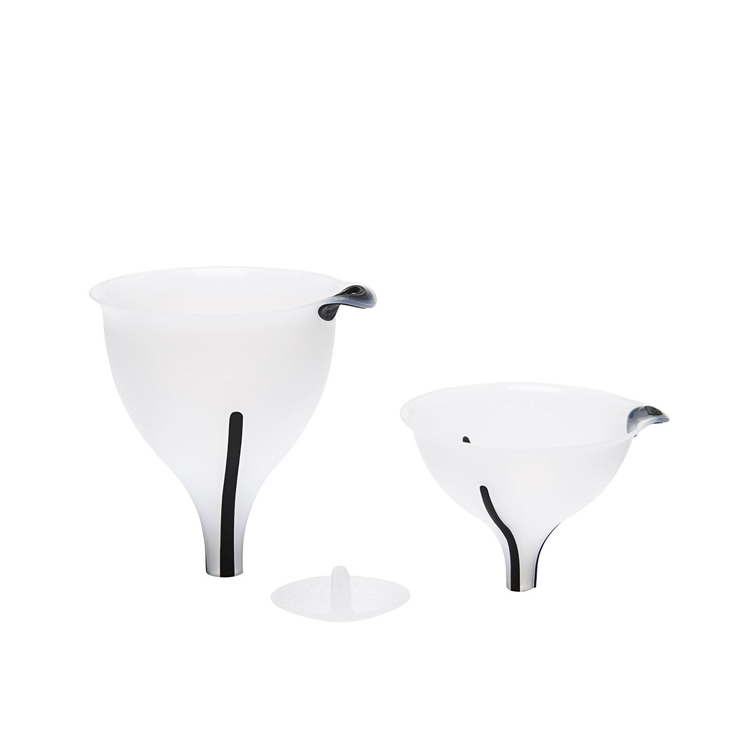 OXO Good Grips 3-Piece Funnel and Strainer Set (2 Pack) - Kitchen Essentials for Cooking, Baking, Canning & Oil Changing | Durable Plastic with Non-Slip Base