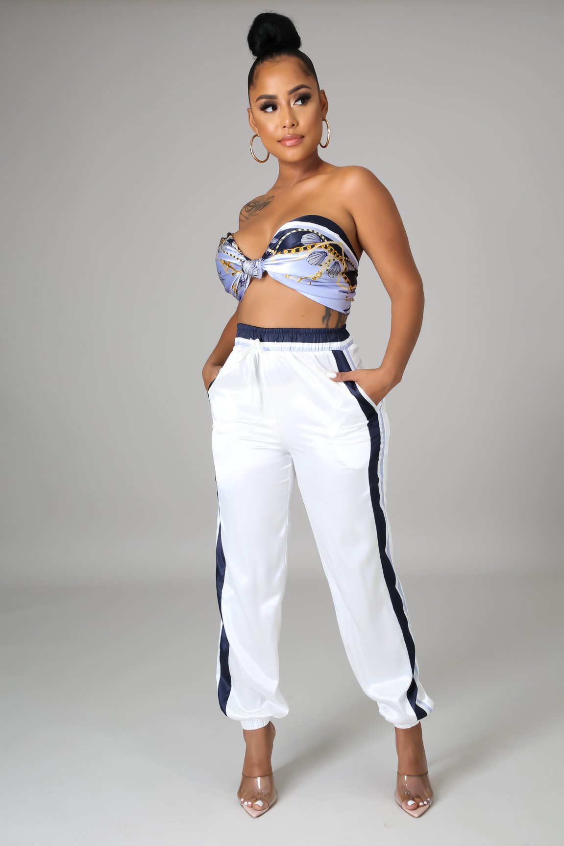 Royal Tropics Women's Pant Set - Soft Lavender & Blue Lounge Wear for Comfortable Relaxation at Home or Vacation
