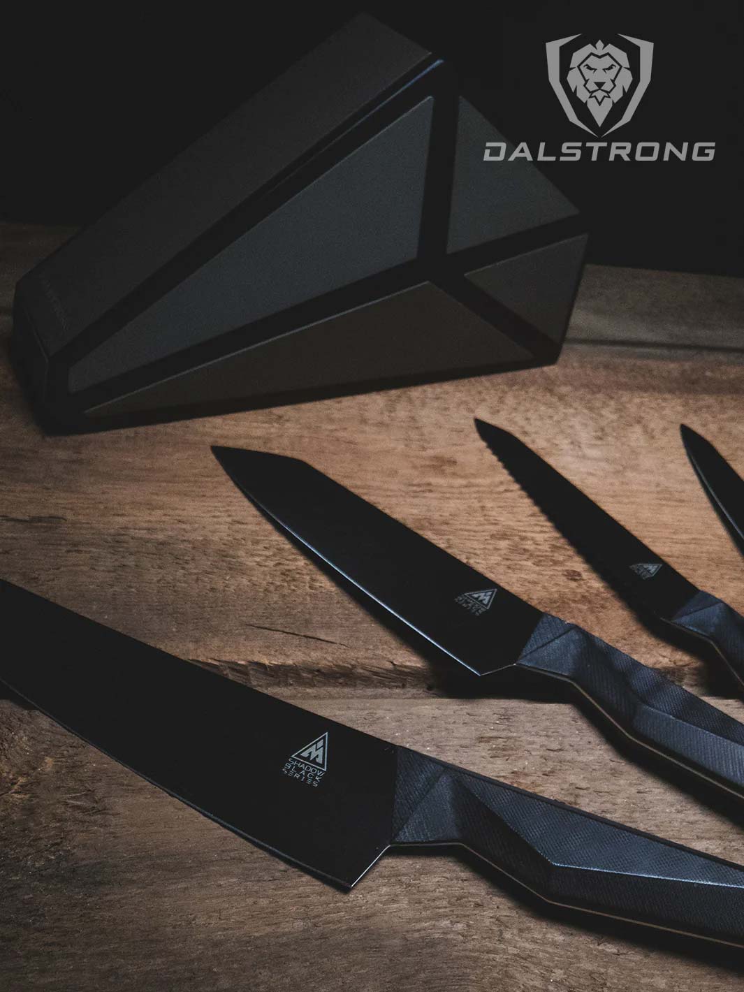Dalstrong Shadow Black Series 5-Piece NSF Certified Knife Block Set - Perfect for Professional Chefs & Home Cooks - Ideal for Kitchen Organization & Safe Knife Storage
