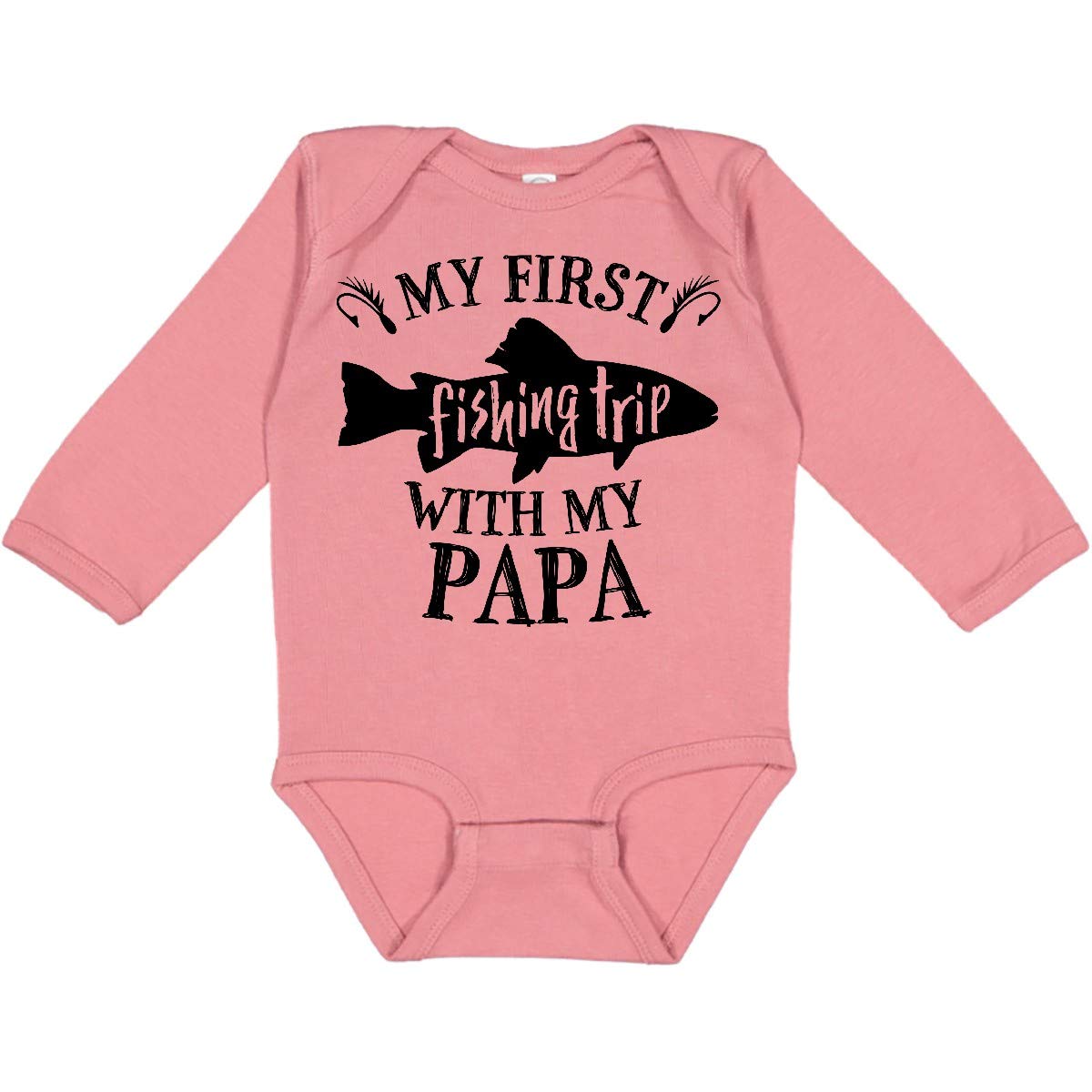 My First Fishing Trip with My Papa - Adorable Long Sleeve Baby Bodysuit | Soft Cotton Creeper for Infants & Toddlers | Perfect for Outdoor Adventures, Family Photos & Special Memories