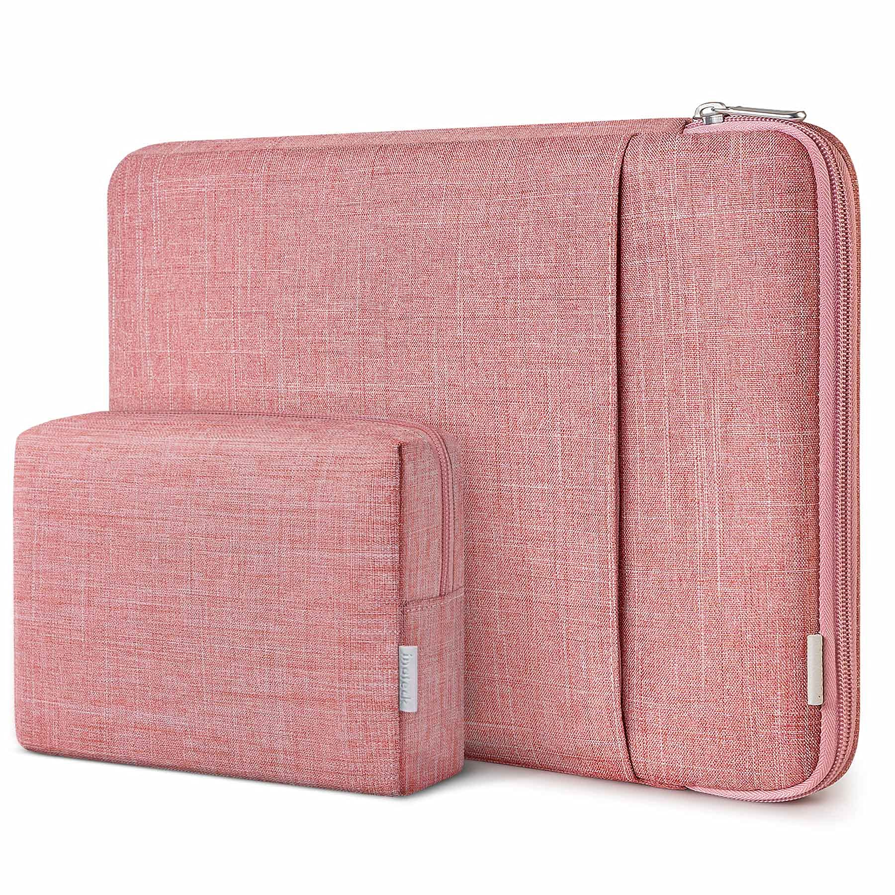 Inateck 360° Protective Laptop Sleeve with Accessory Pouch for 13-inch MacBook Air/Pro M3 M2 M1 (2016-2024) - Shockproof & Water-Resistant Case for Work, School & Travel - Red