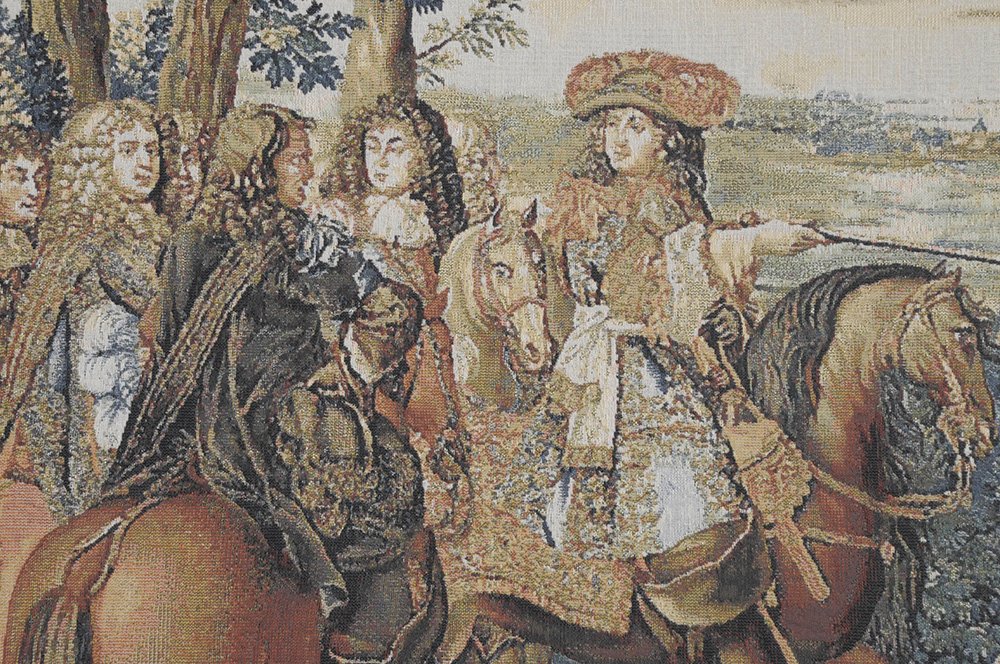 Louis XIV Belgian Tapestry Wall Hanging - 165x102 Inch Cotton Wool Tapestry by Charles le Brun | Luxury Home Decor for Living Room, Bedroom & Palace Style Interiors