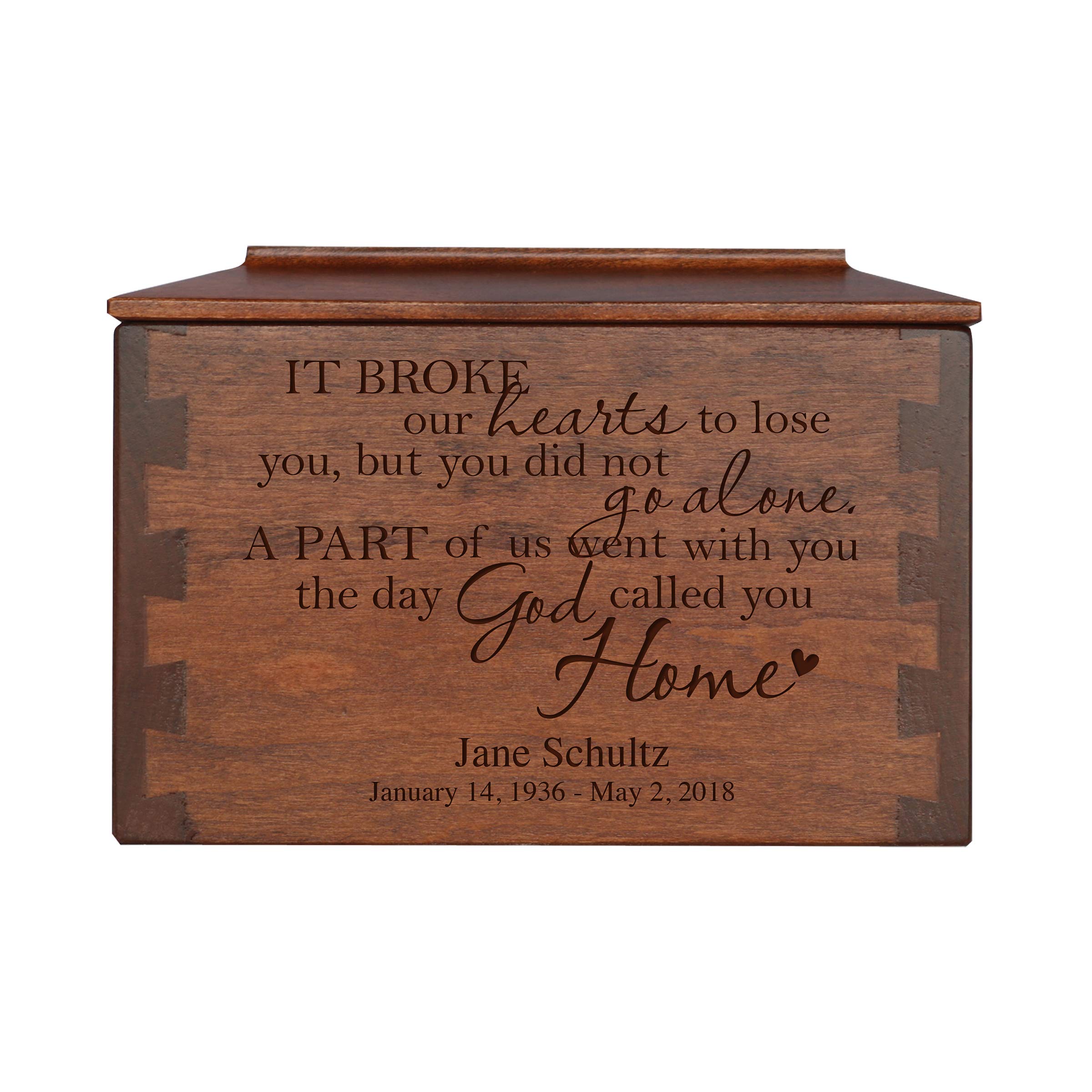 LifeSong Milestones Small Dovetail Urns for Human Ashes - Adult Male & Female Cremation Urns - Handcrafted Wooden Memorial Keepsake for Loved Ones - Perfect for Funeral Services, Home Memorials & Scattering Ceremonies