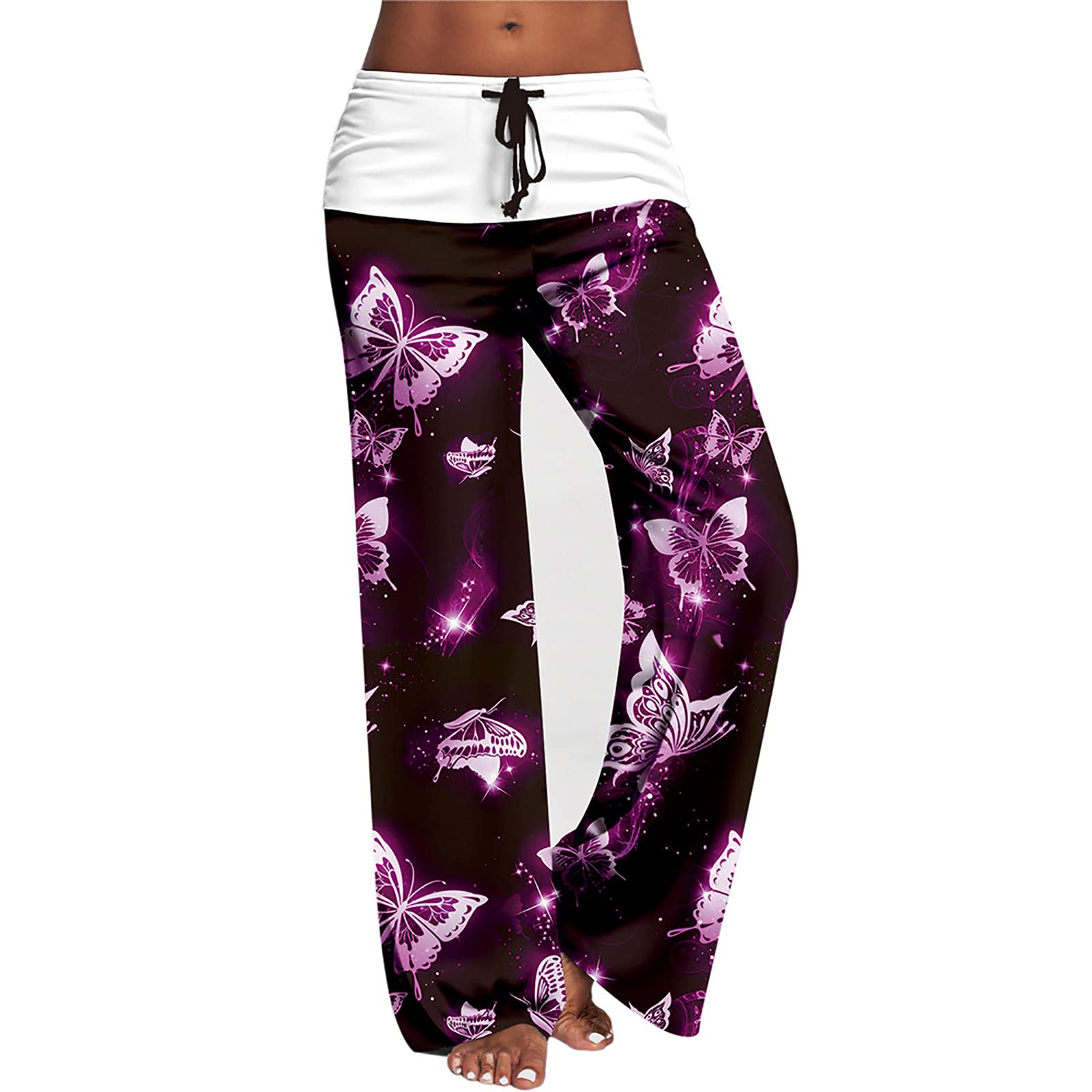 Women's Christmas Floral Lounge Pants - Comfy Wide Leg Palazzo Sweatpants for Yoga, Casual Wear & Holiday Pajamas | Perfect for Winter Relaxation, Gift Giving & Festive Home Comfort