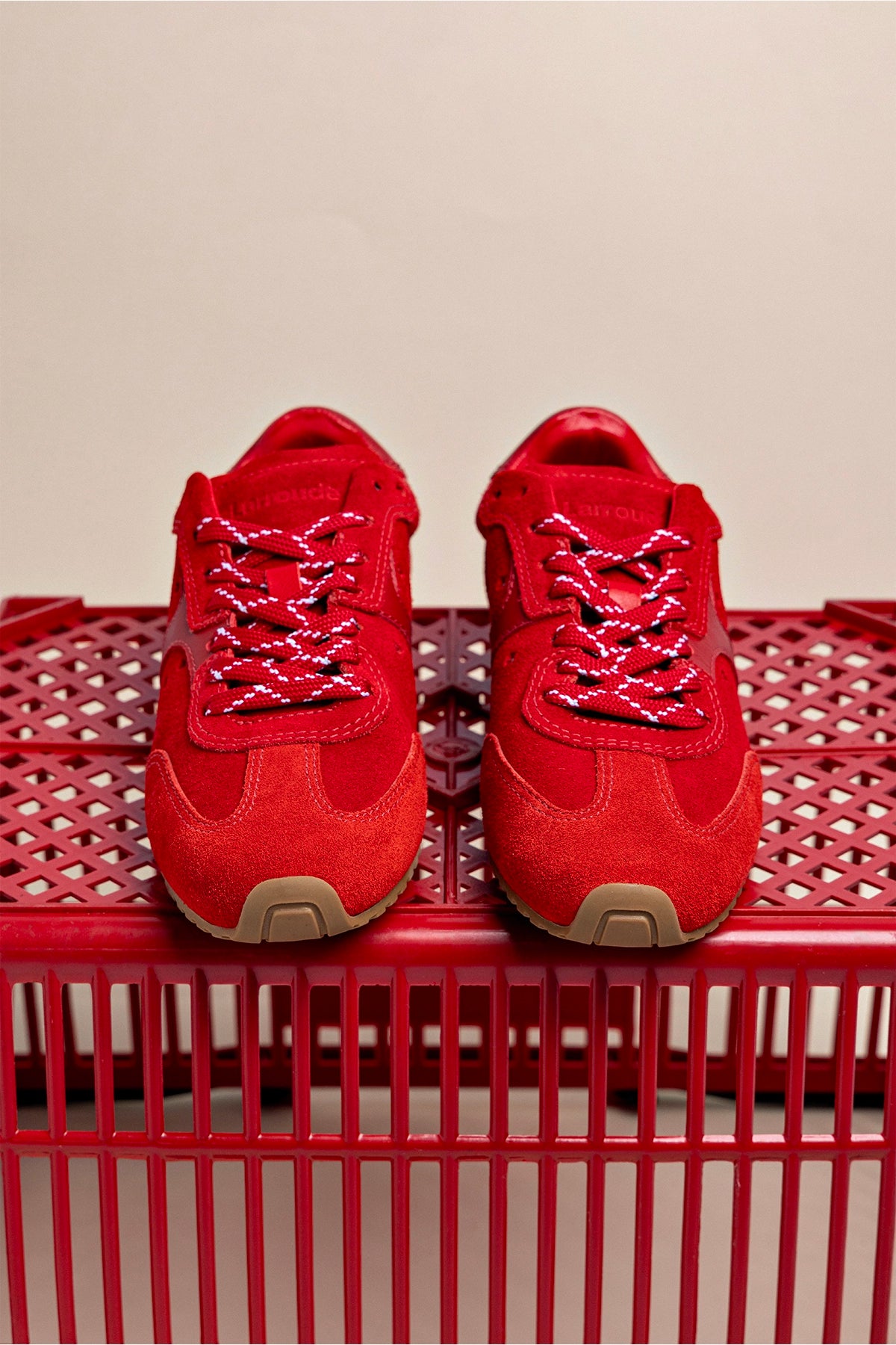 Stella Women's Sneakers in Scarlet Suede & Blood Red Leather - Comfortable Casual Shoes for Walking, Running & Everyday Wear