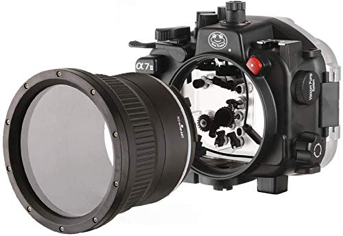 130ft/40m Underwater Waterproof DSLR Camera Housing Case for Sony A7II A7RII A7SII with 28-70mm Lens - Perfect for Scuba Diving, Snorkeling & Marine Photography