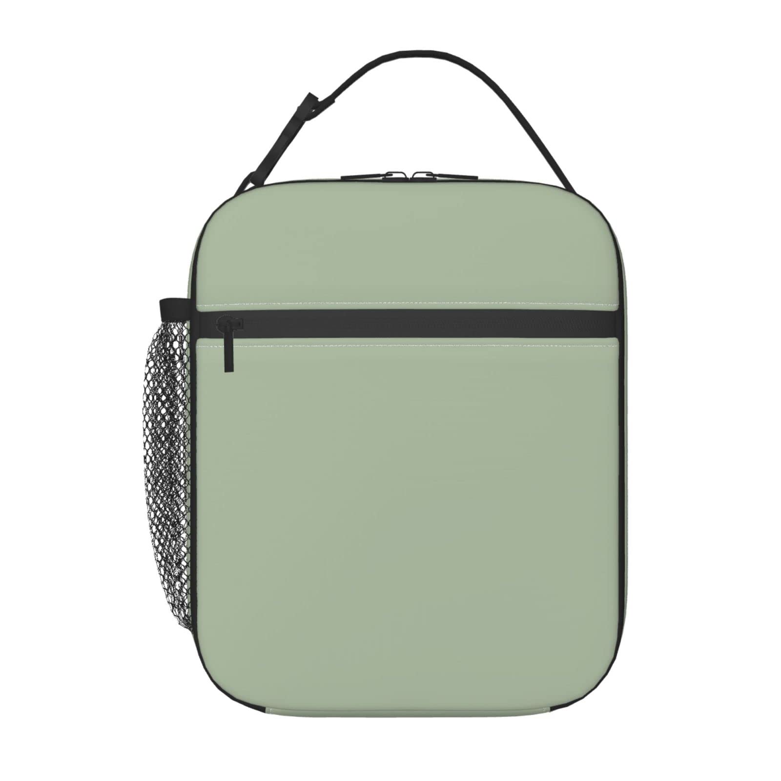 Eco-Friendly Sage Green Insulated Lunch Tote Bag - Goblincore Aesthetic Danish Pastel Decor for Women, Men & Kids | Leakproof Soft Cooler Lunch Box for School, Work, Picnic & Travel | Reusable Food Container Bag with Thermal Insulation