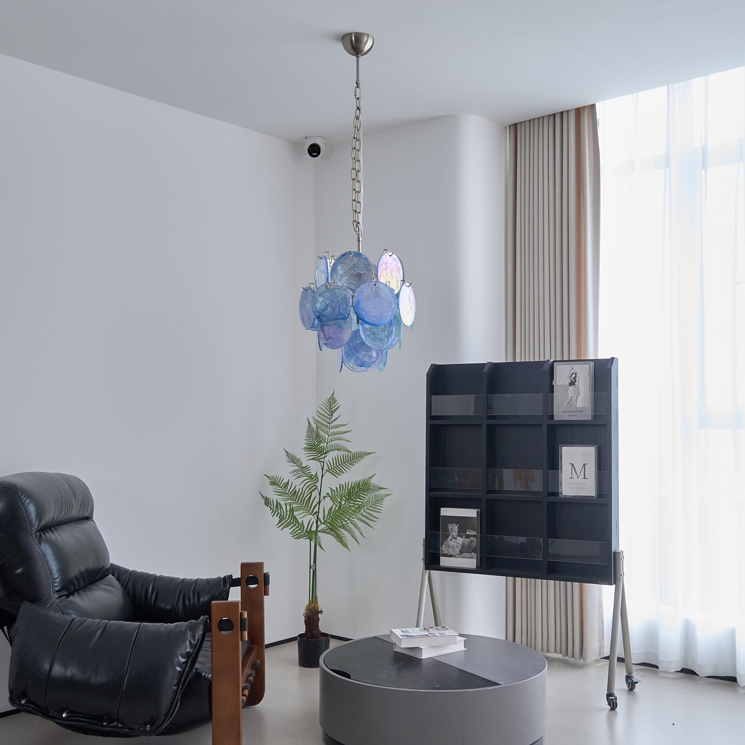 Exquisite Aqua Blue Glass Murano Chandelier - Handcrafted Italian Lighting Fixture for Dining Room, Bedroom & Luxury Home Decor