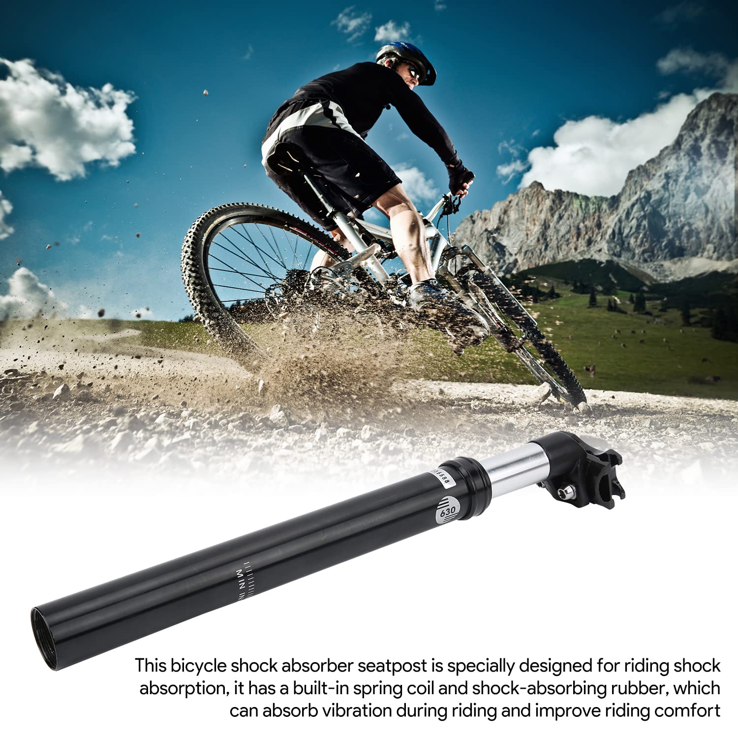 **Tissting 335mm/13.2 Inch Adjustable Aluminum Alloy Bike Shock Absorber Seatpost - Hydraulic Suspension for Mountain, Road & Agent Bikes - Perfect for Off-Road Trails & Long-Distance Cycling**