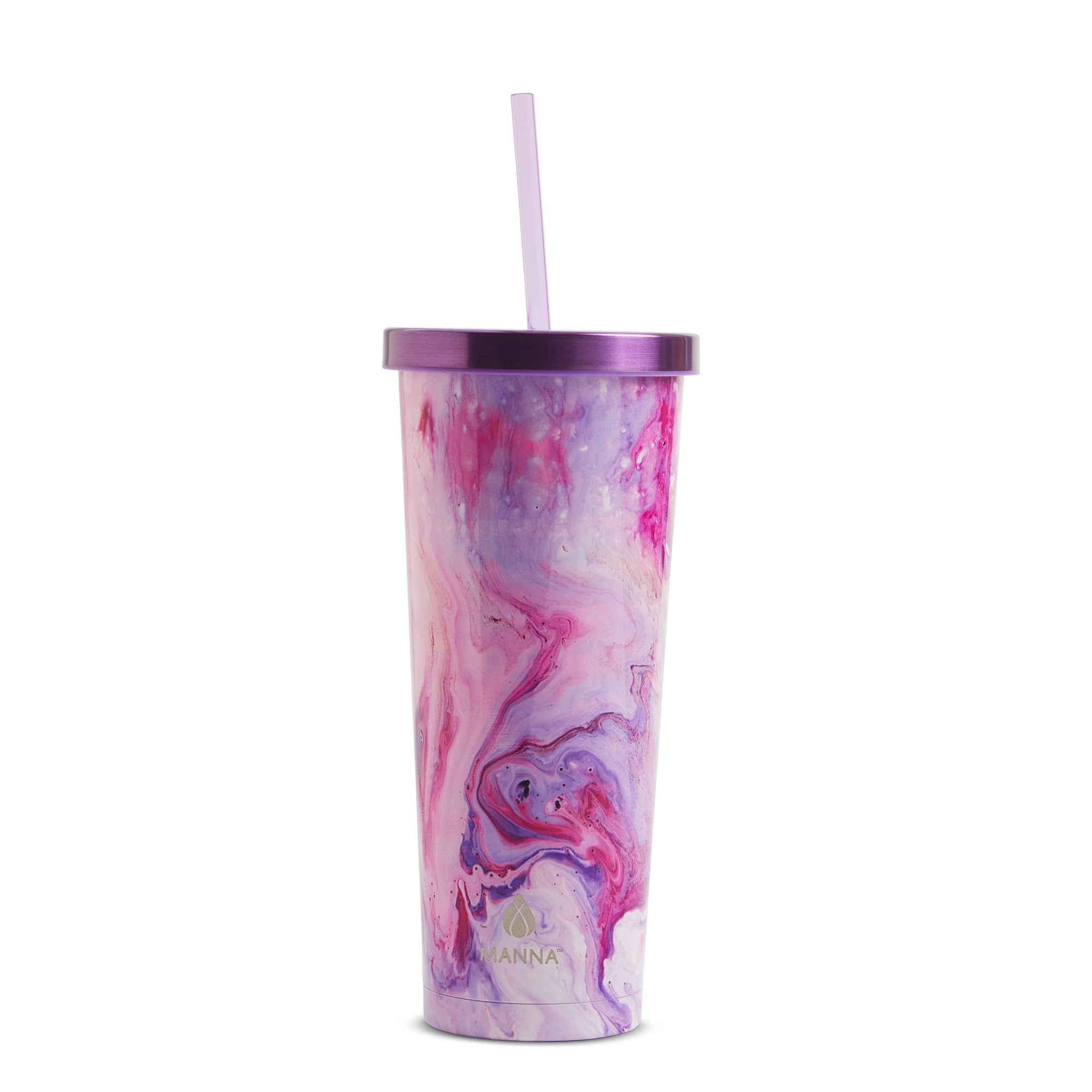 24 oz Marble Chilly Tumbler - Insulated Stainless Steel Water Bottle with Lid & Straw - Perfect for Travel, Gym, and Office Use