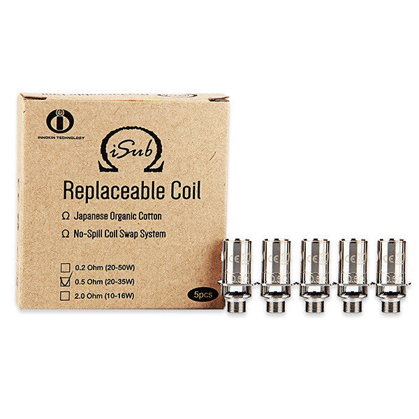 Innokin iTaste iSub Replacement Coils (5 Pack) - Compatible with iSub V Tank - Long-Lasting Vape Coils for Smooth Flavor - Perfect for Vaping Enthusiasts & Cloud Chasers