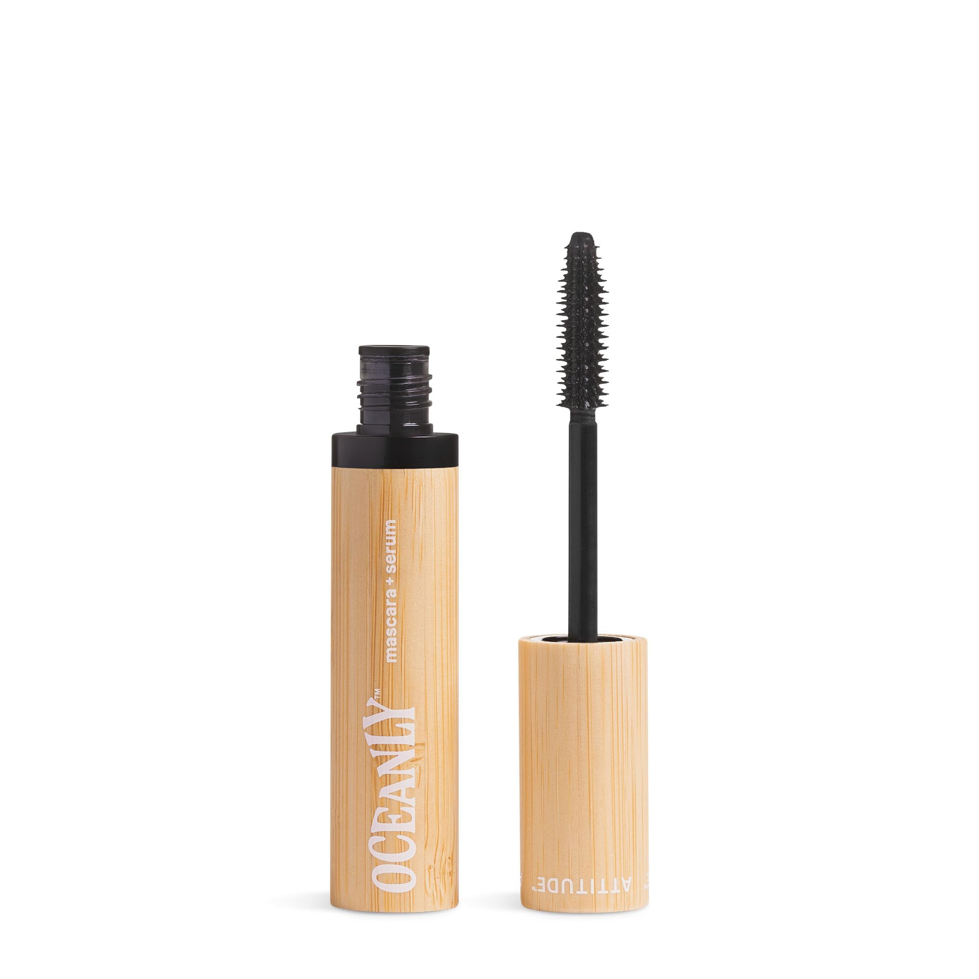 ATTITUDE Oceanly Serum Infused Mascara - EWG Verified, Lengthening & Volumizing Vegan Mascara with Lash Serum, Black (0.24 Oz) - Perfect for Daily Natural Makeup & Sensitive Eyes