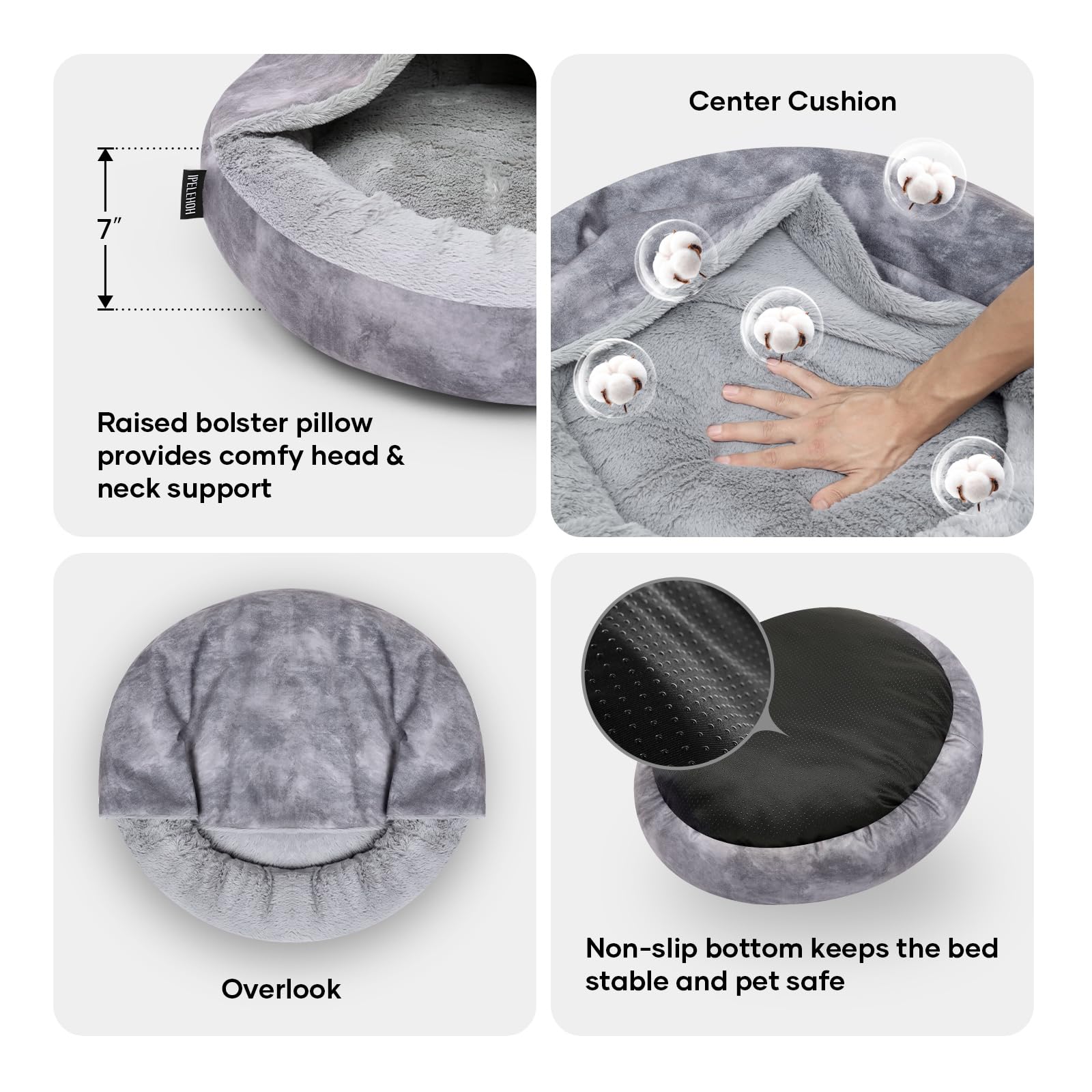Cozy Hooded Dog Bed for Small Pets - Warm Cat Cave, Non-Slip & Washable - Perfect for Home & Travel
