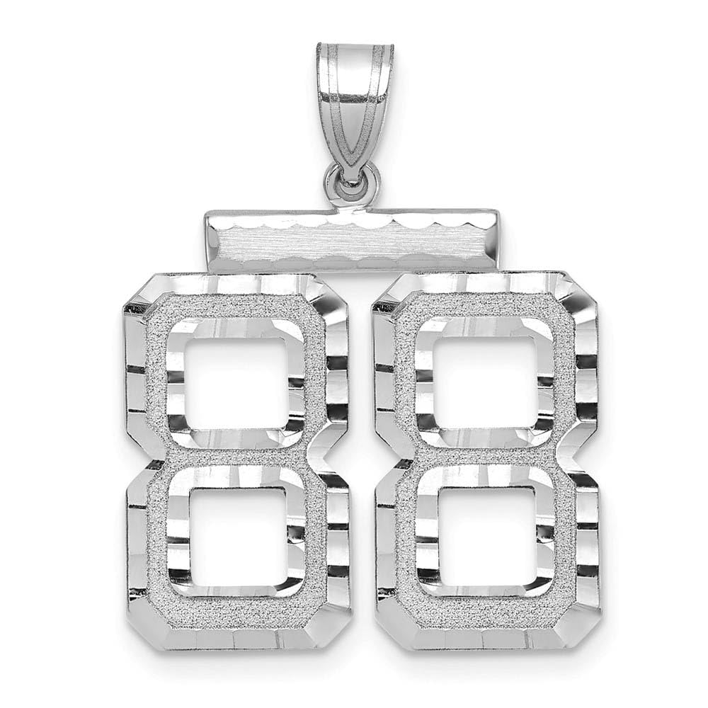 The Black Bow 14k White Gold Varsity Collection Large D/C Pendant Number 88 - Perfect for Graduation Gifts and Special Occasions