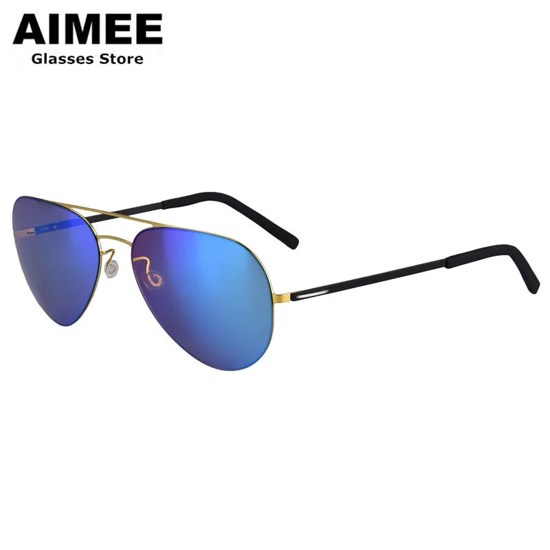 Aimee Women's Full Rim Oval Double Bridge Titanium Sunglasses 198001 - Stylish UV Protection Shades for Driving, Beach & Outdoor Activities