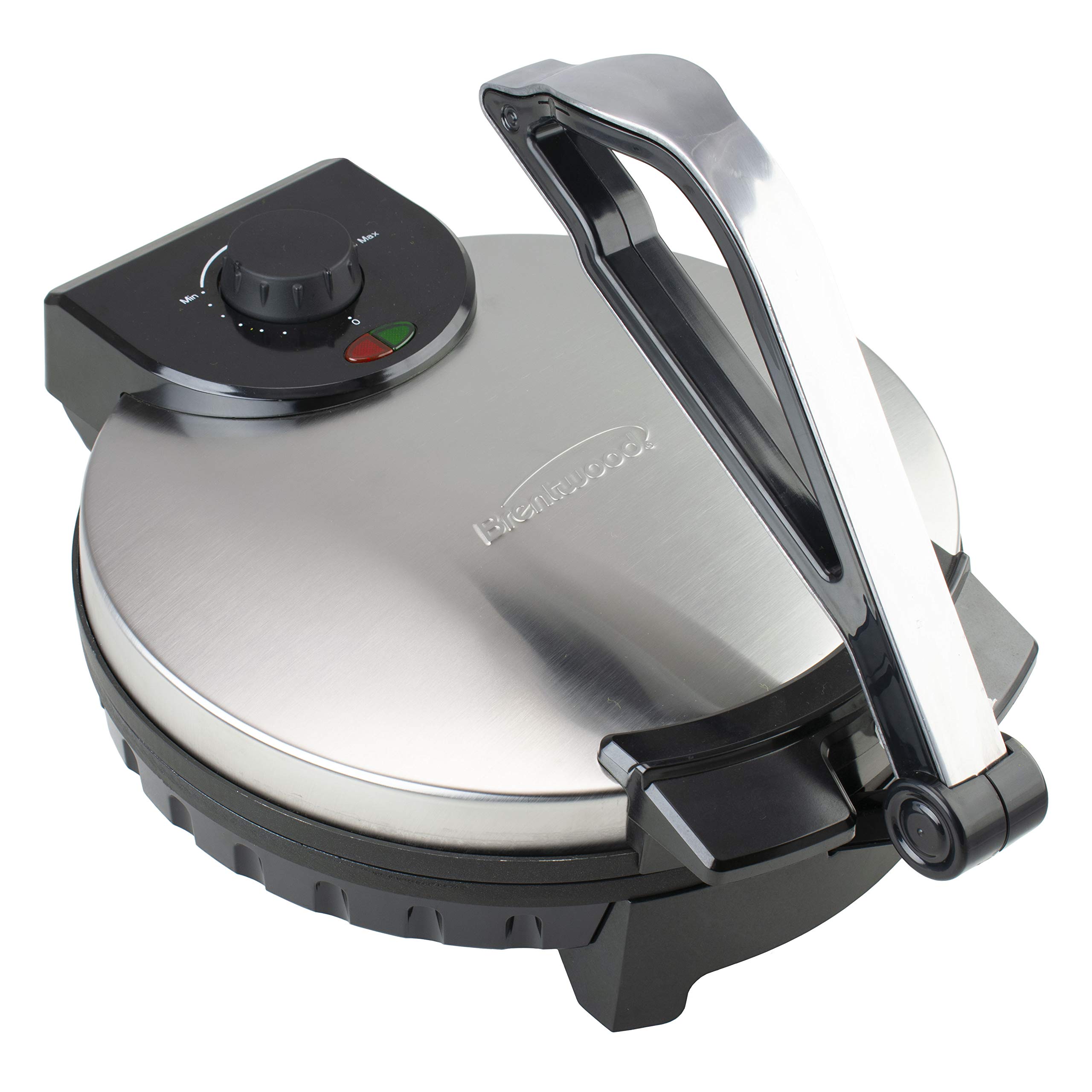 Brentwood TS-129 12-Inch Stainless Steel Non-Stick Electric Tortilla Maker - Perfect for Homemade Tortillas, Quesadillas, Flatbreads & More - Commercial & Home Kitchen Use