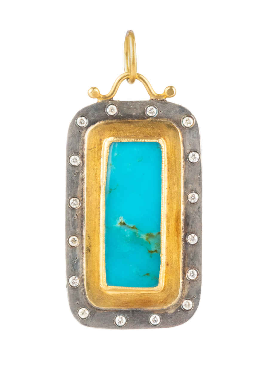 Sleeping Beauty Turquoise & Diamond Pendant Necklace - Elegant Jewelry Gift for Women, Birthdays & Special Occasions