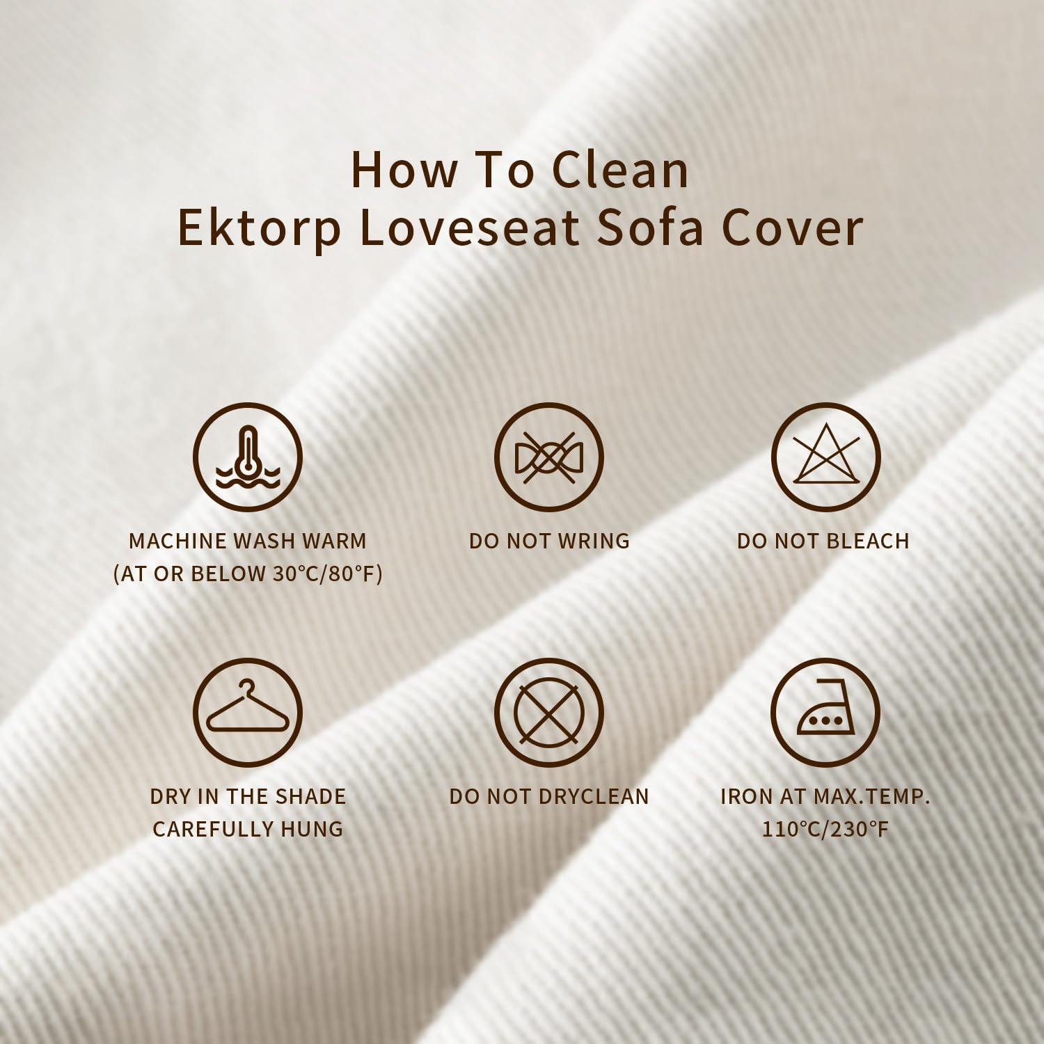 ShanSon Sofa Slipcover for IKEA Ektorp Loveseat - Stretchable 2-Seat Sofa Cover Replacement in Beige | Perfect for Living Room, Bedroom & Home Decor Protection