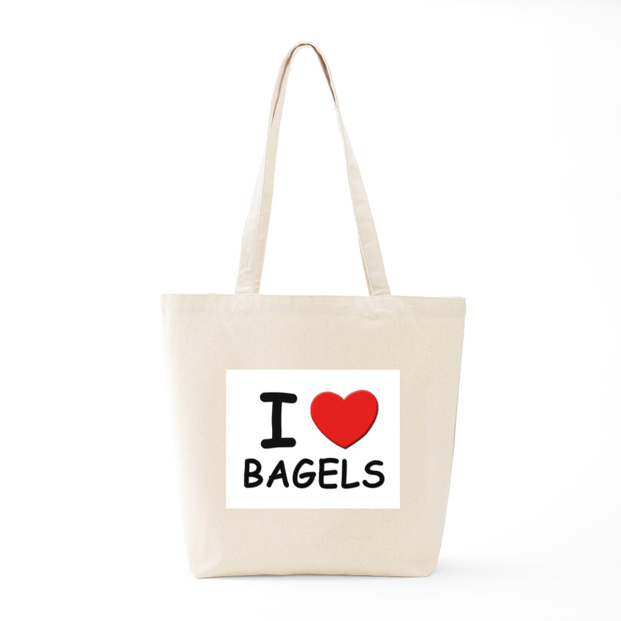 I Love Bagels Tote Bag - Natural Canvas Reusable Shopping Bag for Groceries, Beach & Everyday Use | Eco-Friendly & Durable
