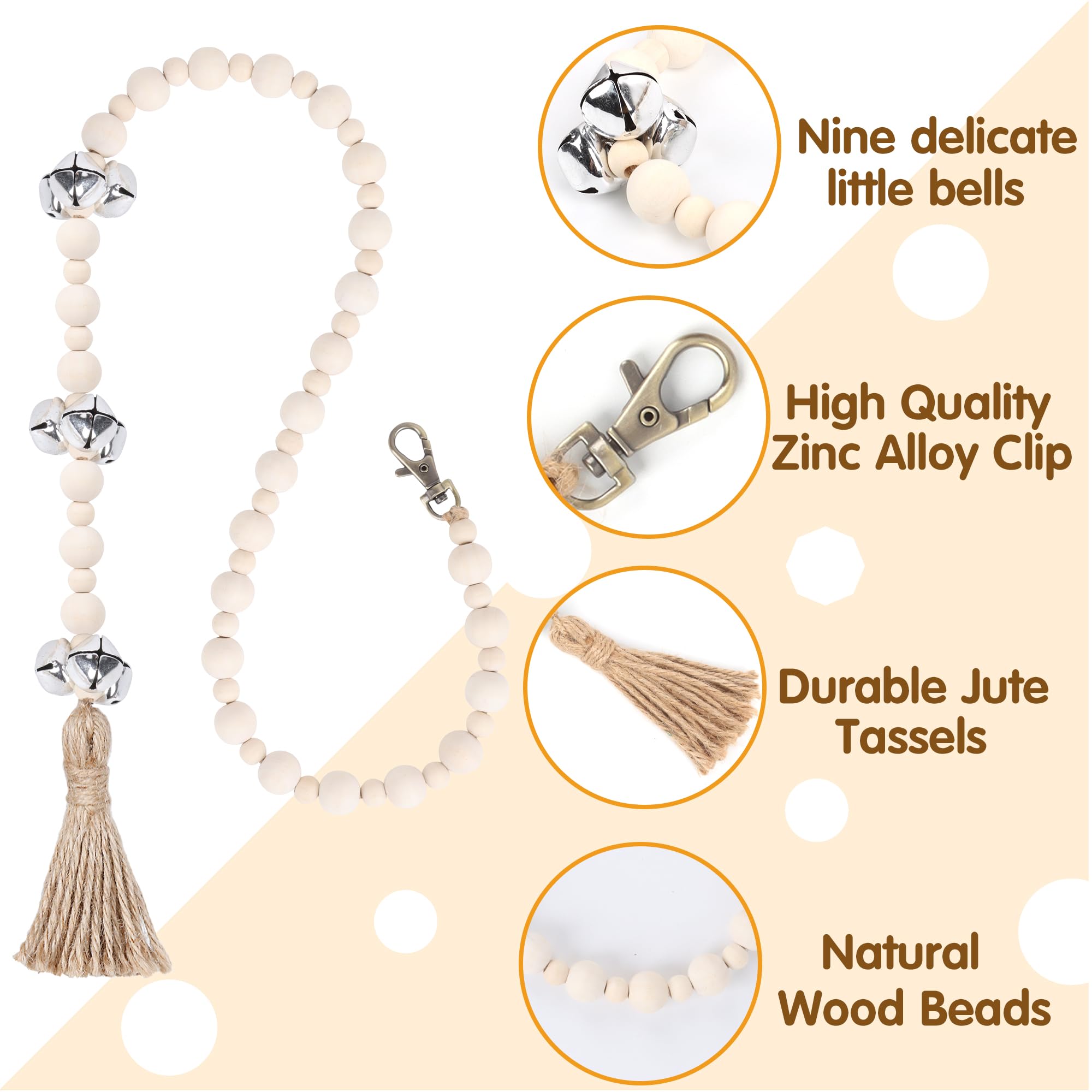 **Meplait Adjustable Dog Doorbell for Potty Training - 9 Bells Hanging Pet Doorbell for Small, Medium & Large Dogs (Nature) - Perfect for Indoor/Outdoor Training & Easy Housebreaking**