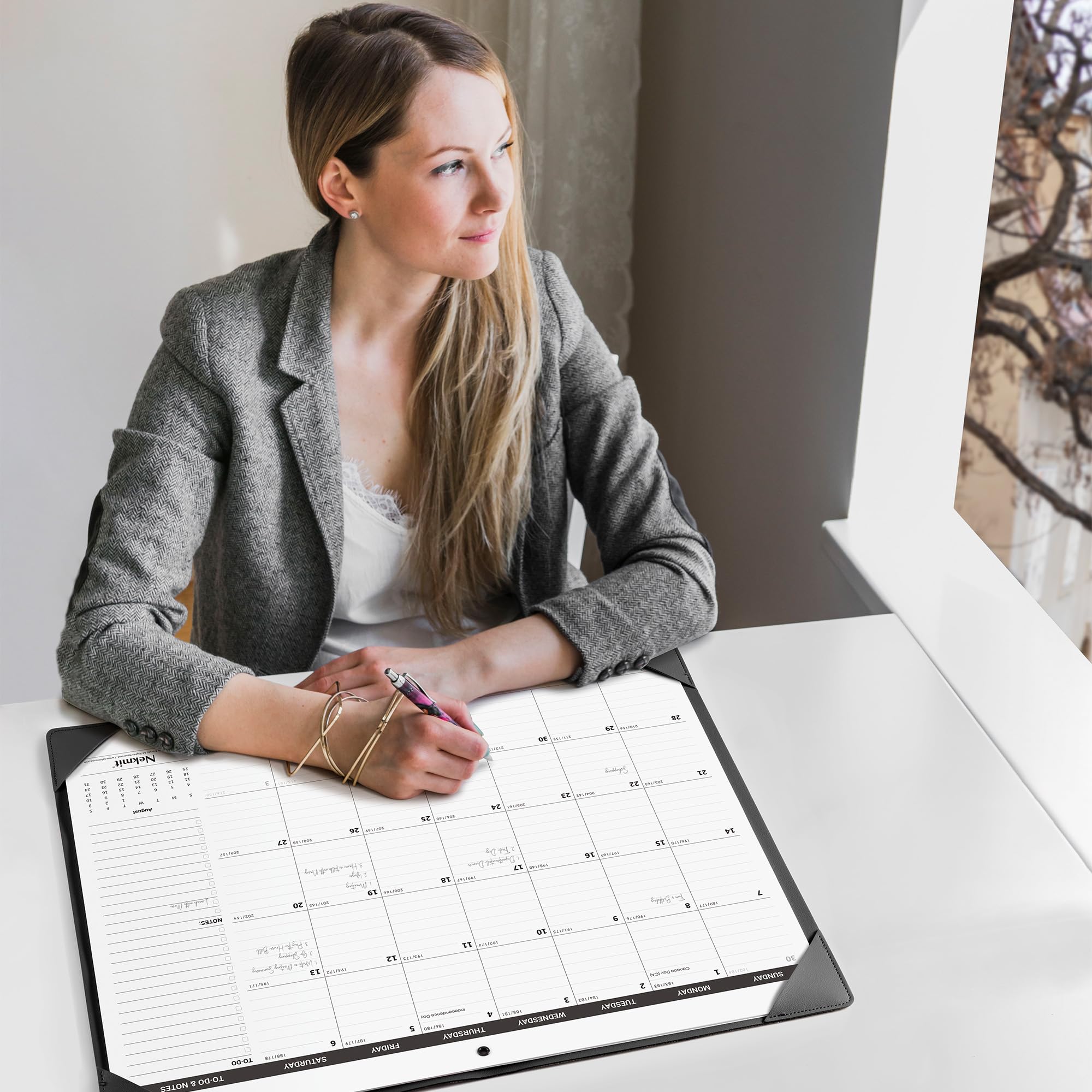 Nekmit 2025-2026 Large Desk Calendar with Desk Protector Pad | 21