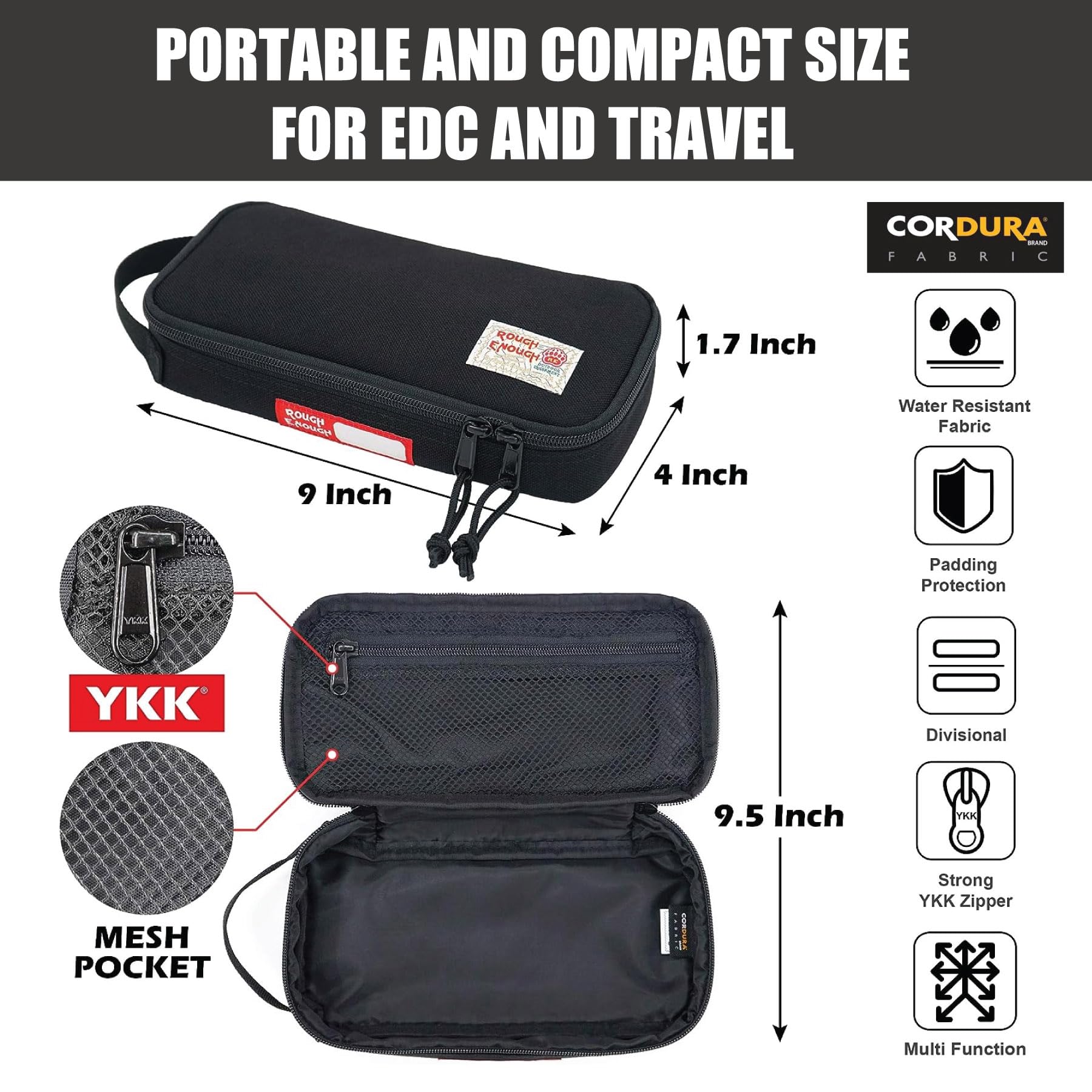 Durable Small Tool Bag Pouch with Zipper - Large Pencil Case for Men & Boys | EDC Organizer for Accessories, Tools & School Supplies | Perfect for Work, Travel & Daily Storage