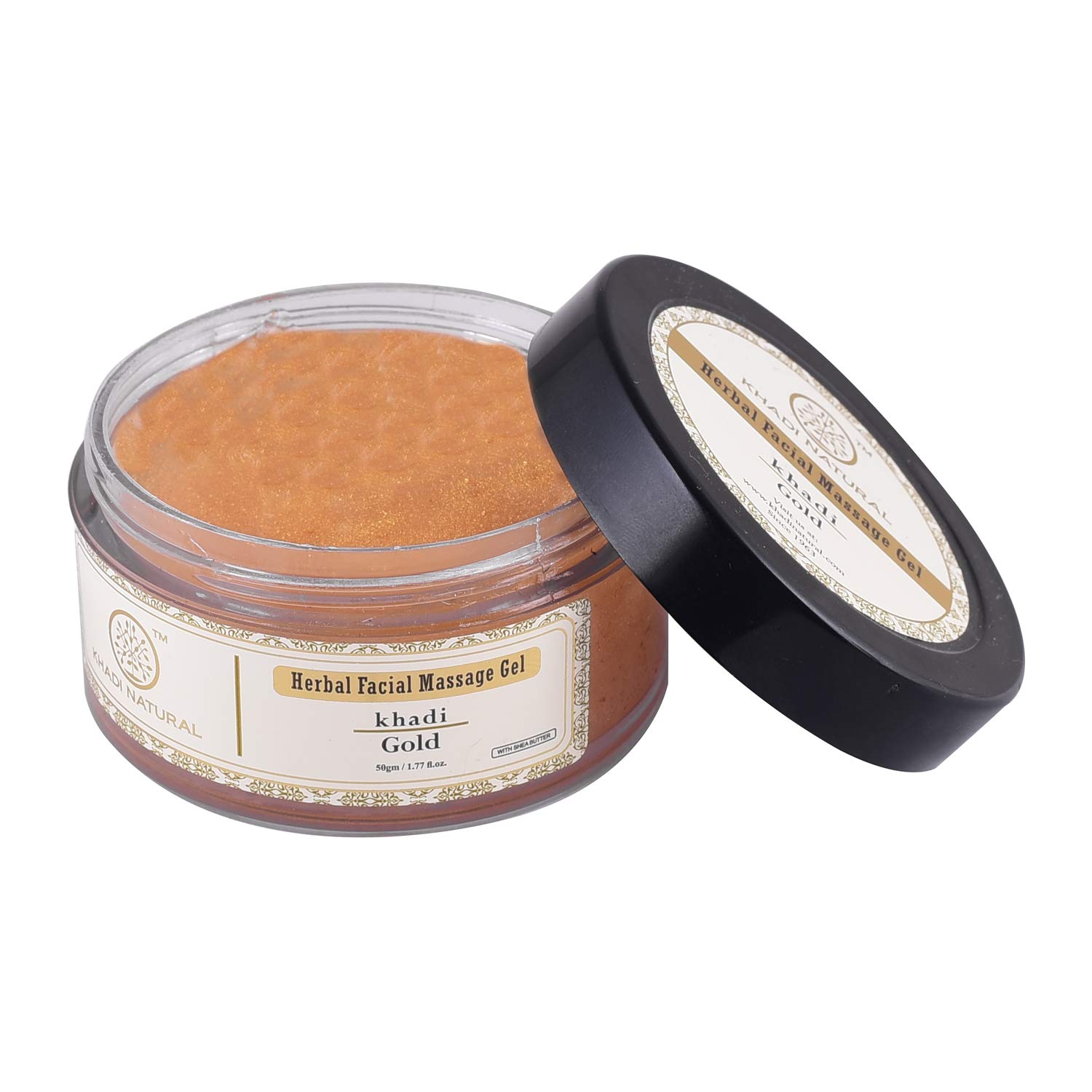 KHADI NATURAL Ayurvedic Gold Face Massage Gel - 50g | Organic Anti-Aging & Hydrating Facial Treatment for Glowing Skin | Perfect for Daily Skincare Routine & Spa Day Self-Care
