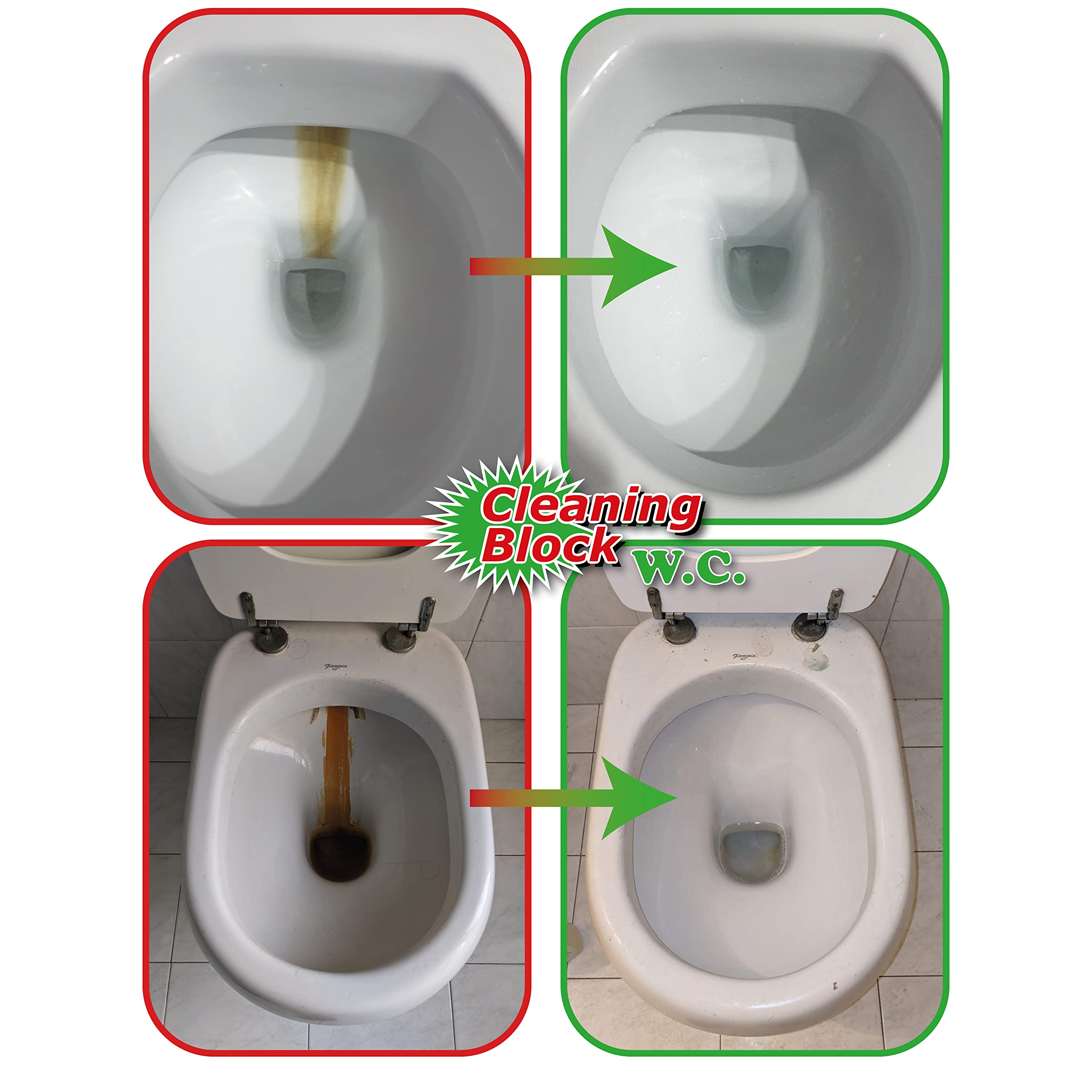 WC 10008Ei Cleaning Blocks (4-Pack) - Remove Limescale & Stains for Toilets & Sinks