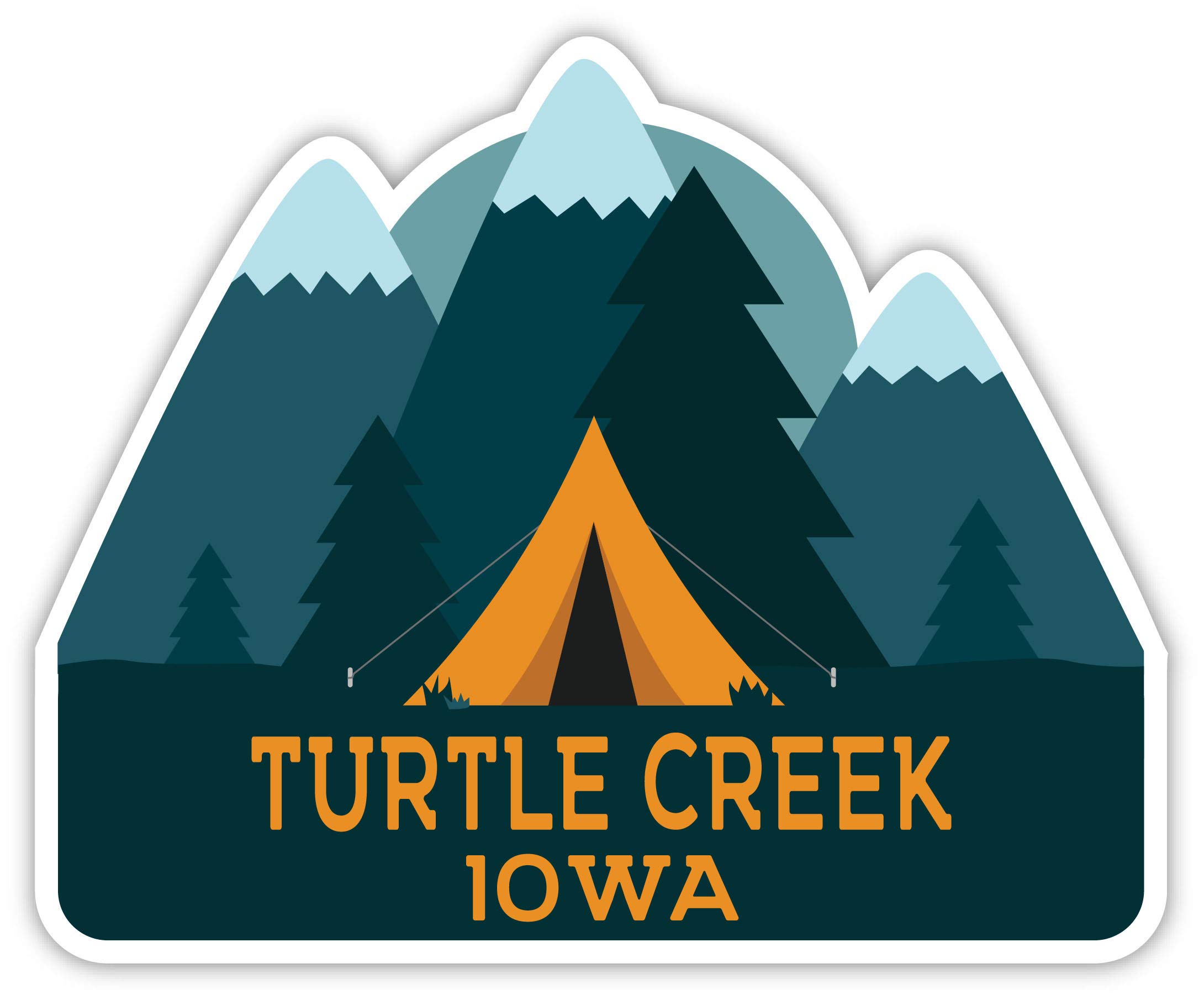Turtle Creek Iowa Souvenir 4-Inch Fridge Magnet - Camping Tent Design - Perfect for Travel Memories & RV Decor