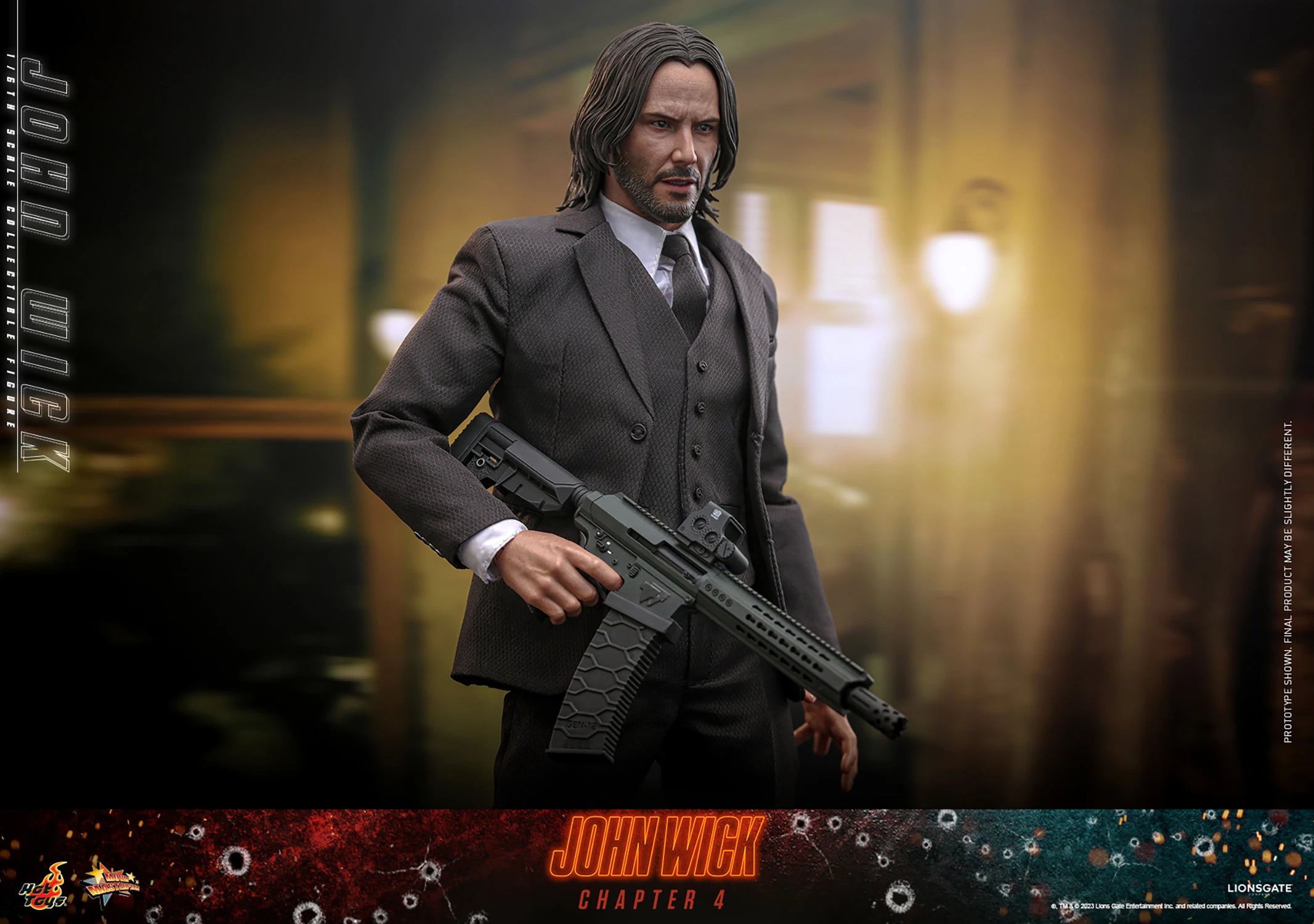 John Wick Chapter 4 1/6 Scale Collectible Action Figure - Hot Toys Movie Character Model for Display & Collection - Perfect for Fans, Gift Giving & Home Decor