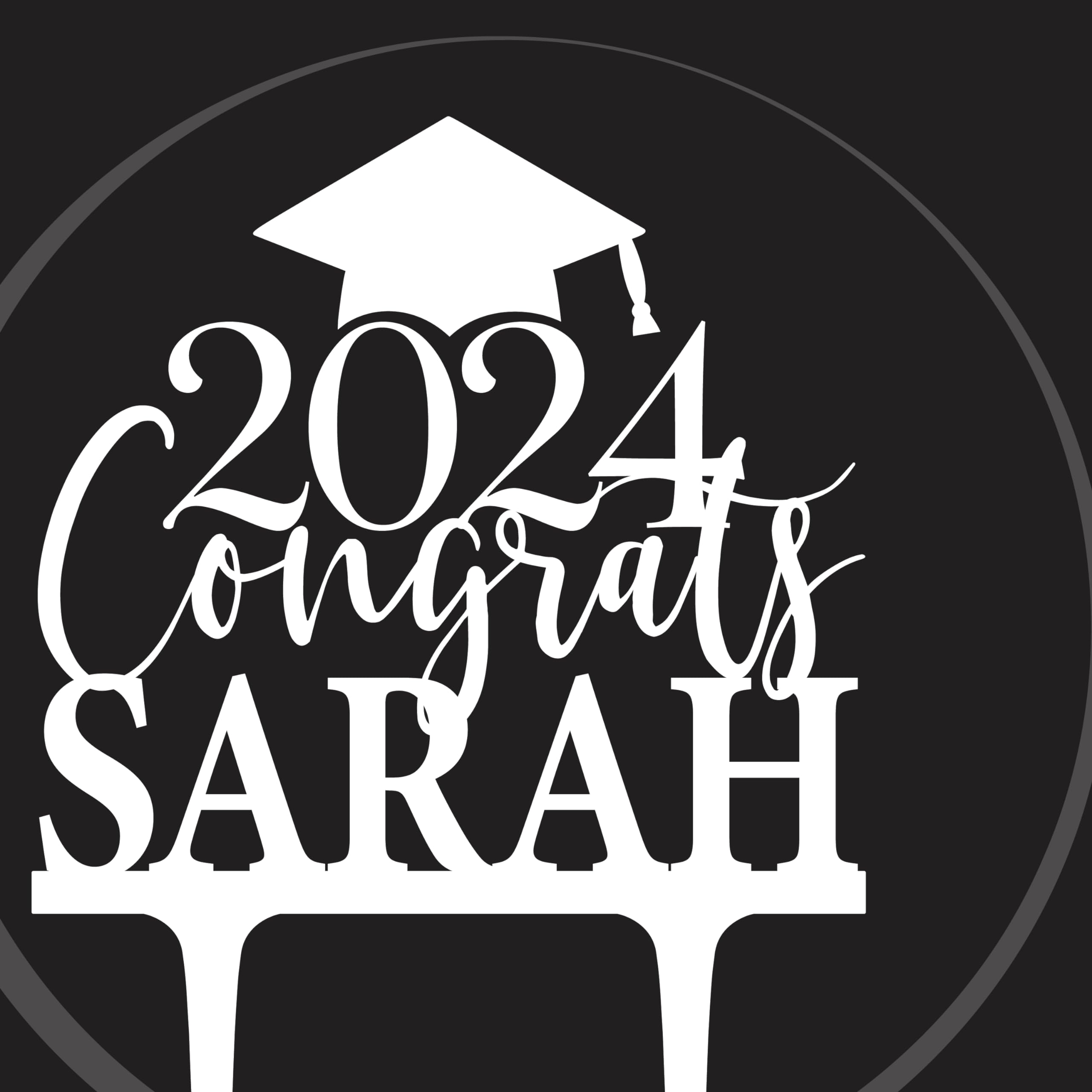 Custom Graduation Cake Topper with Name & Date - Personalized Wooden Cake Decor for Class of 2024 - 3 Elegant Wooden Options for Graduation Parties & Celebration Cakes