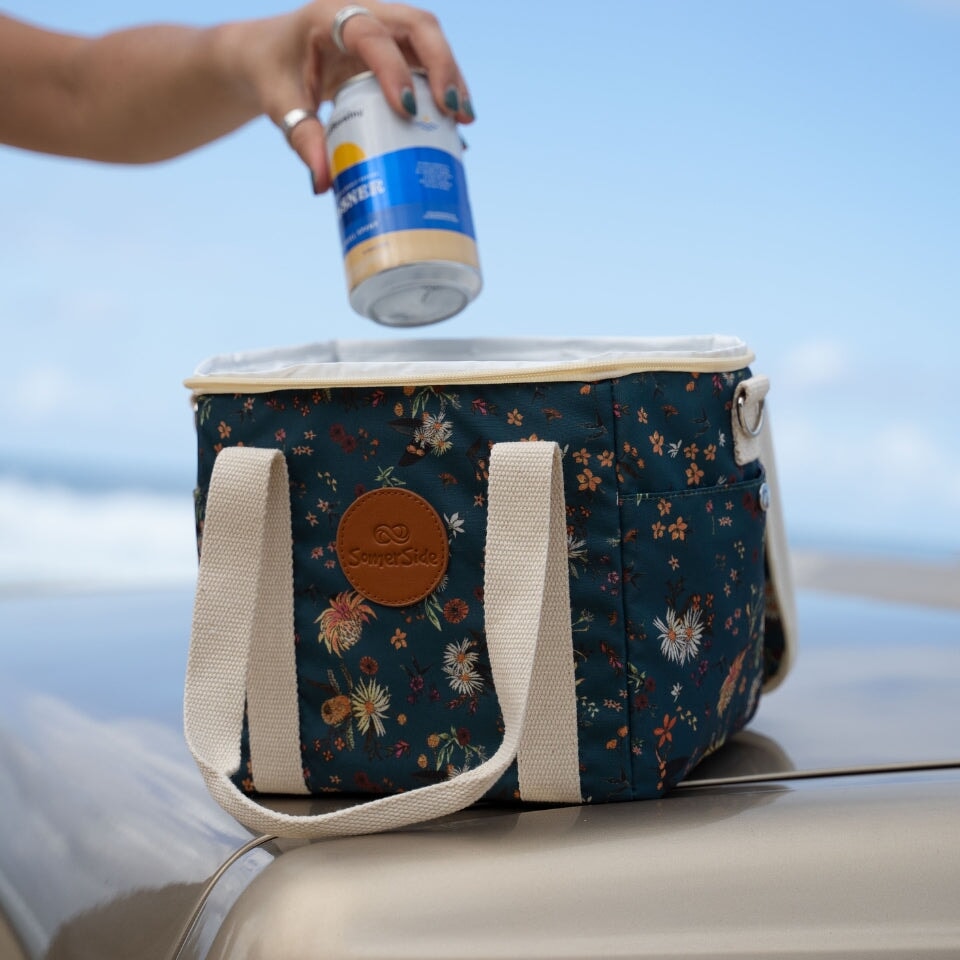 Native Botanical Mini Cooler Bag - Insulated Lunch Box for Picnics, Beach Trips & Outdoor Adventures | Portable & Leak-Proof