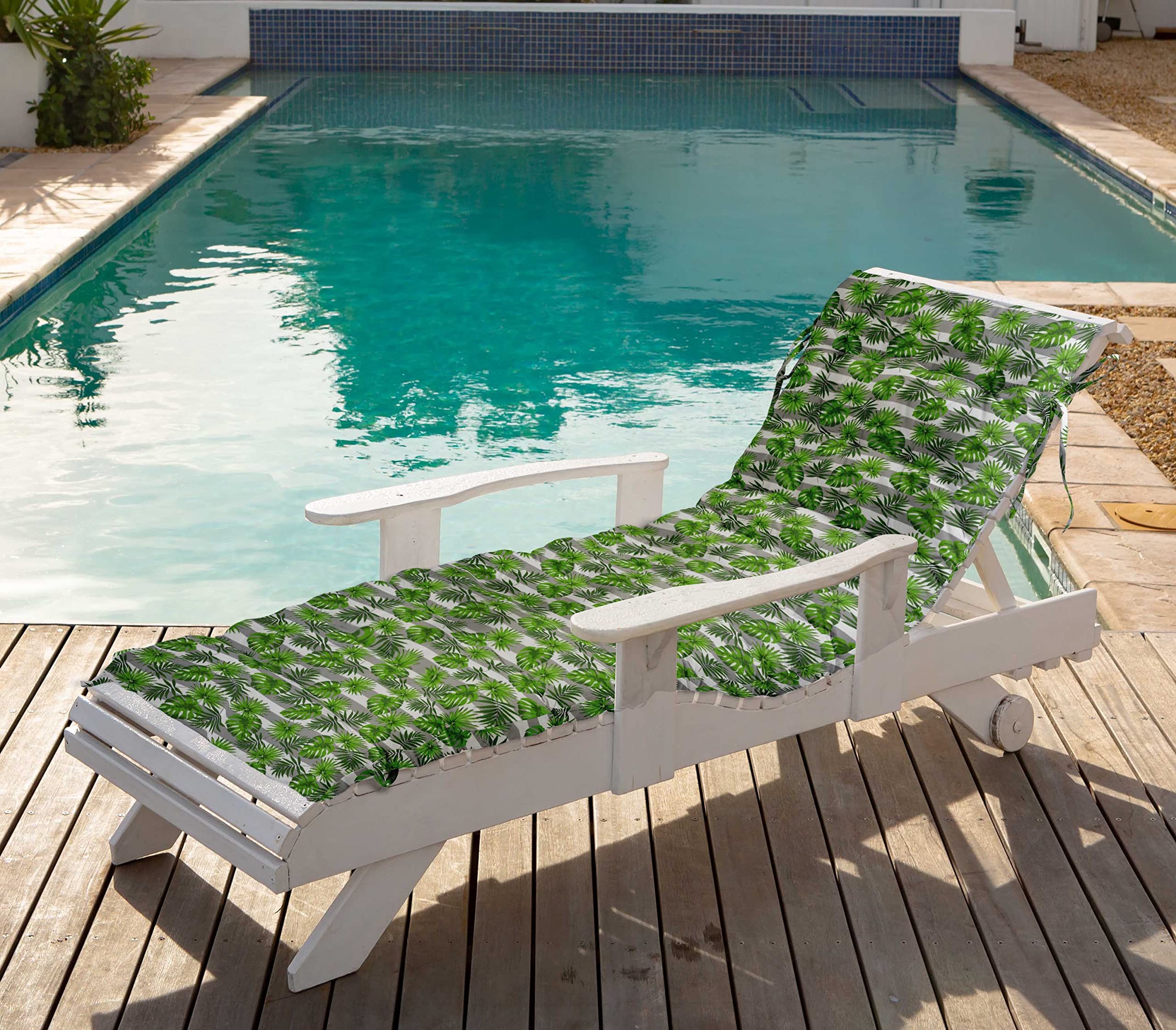 Quilted Thick Padded Seat Cushion for Rocking Chair, Sofa & Recliner - 74x23 Inches Light Gray - Outdoor Garden, Terrace & Bench Cushion with Secure Ties - Perfect for Patio, Deck & Sunroom Relaxation