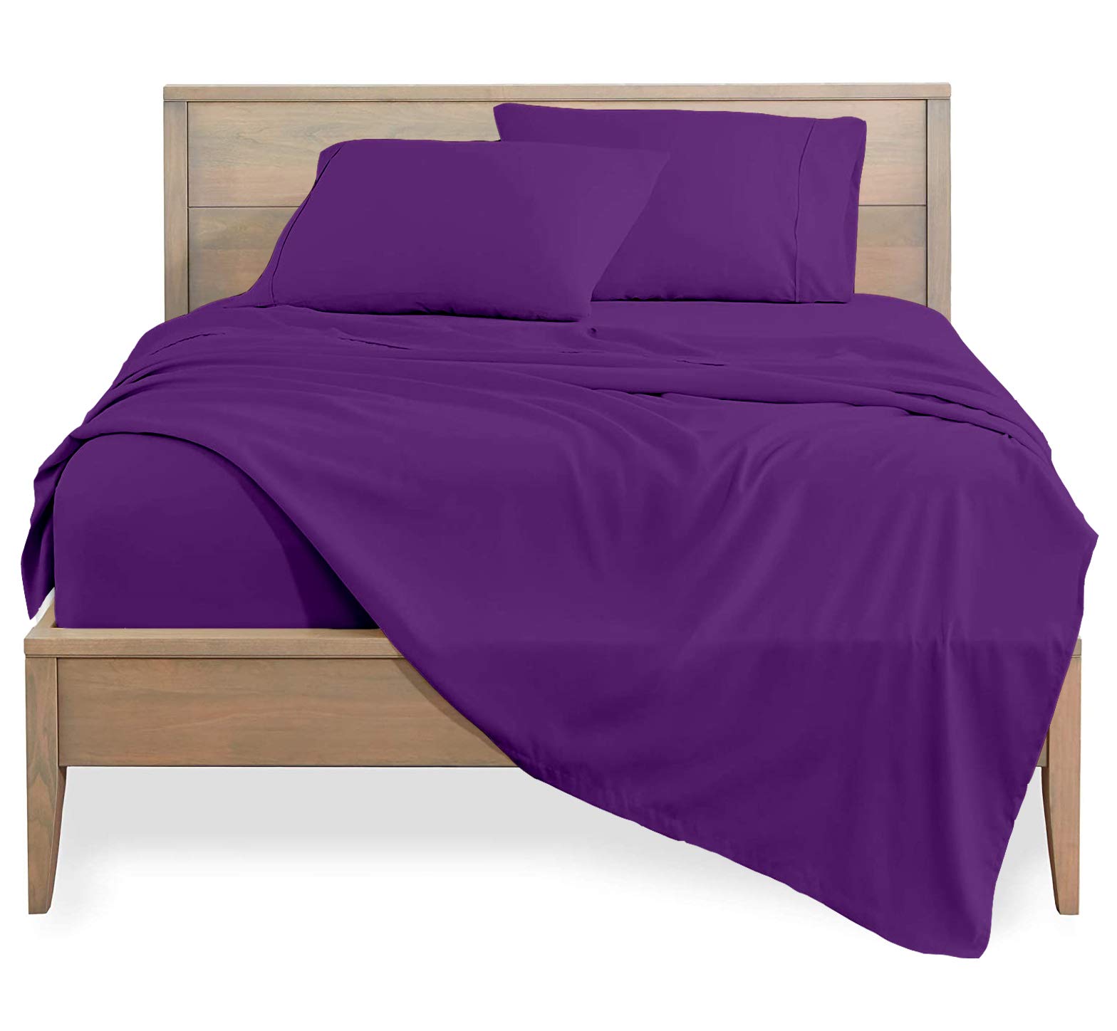 1000 Thread Count Luxury Queen Sheet Set - 4 Piece Soft Breathable Bedding with Deep Pocket (Fits 16