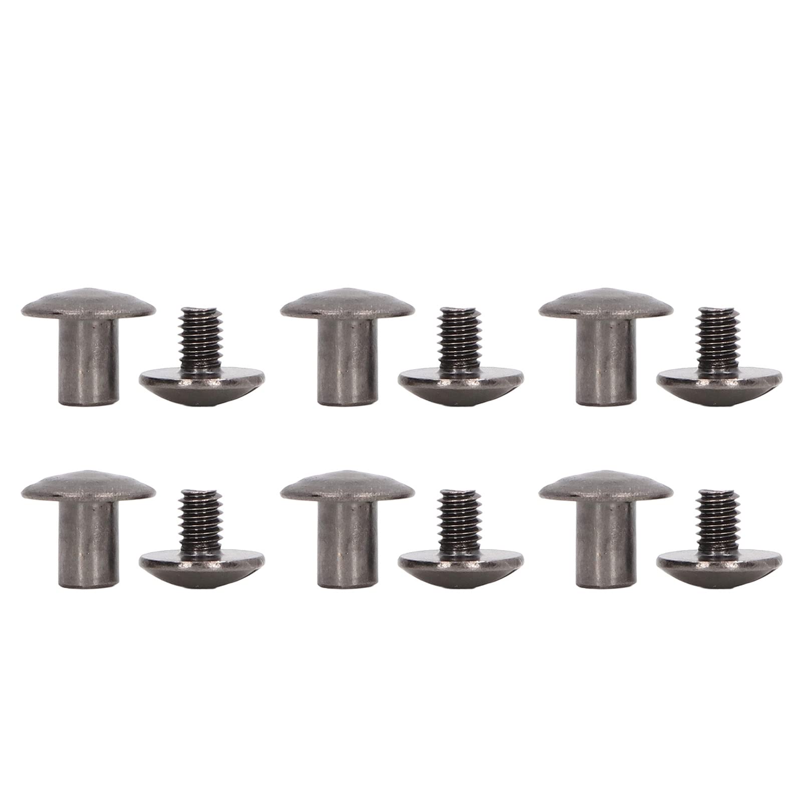 FUWE 200 Sets Brass Book Binding Screws - Curved Surface, Uniform Coating, Anti-Rust Electroplated Nail Rivets for Scrapbooking (Silver & Black) | DIY Photo Albums, Journals, Craft Projects