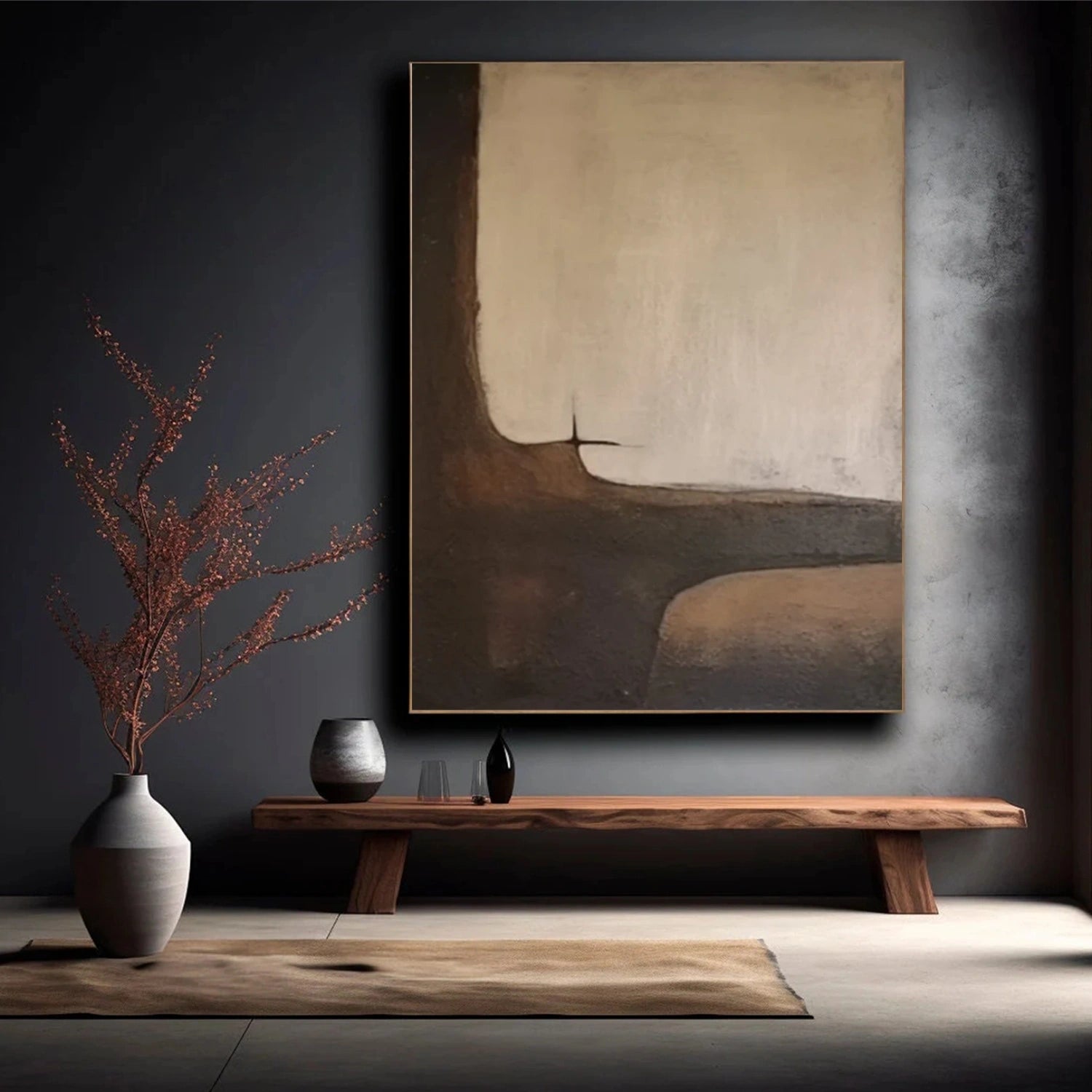 Beige & Brown Abstract Wall Art Print #BB149 - Modern Home Decor for Living Room, Bedroom & Office