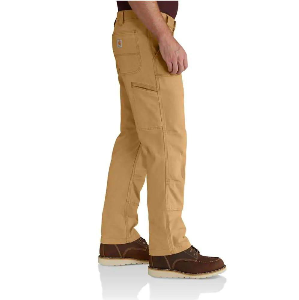 Rugged Flex® Rigby Double Front Work Pants for Men - Durable Hickory Brown Workwear for Construction & Outdoor Activities