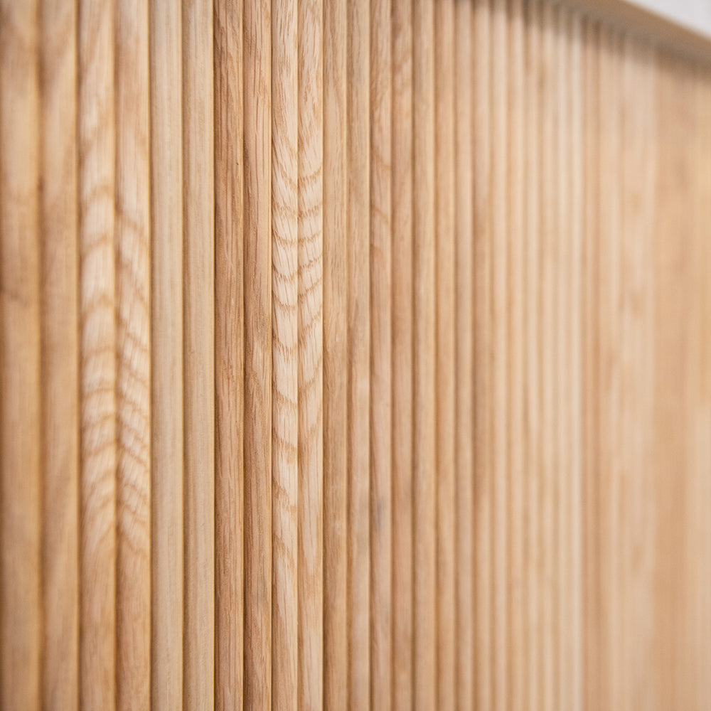 WOODFLEX Flexible Wooden Slat Under Bench Counter Panel - Oak Veneer 900mm x 600mm Half Round for Kitchen Islands & Bar Counters