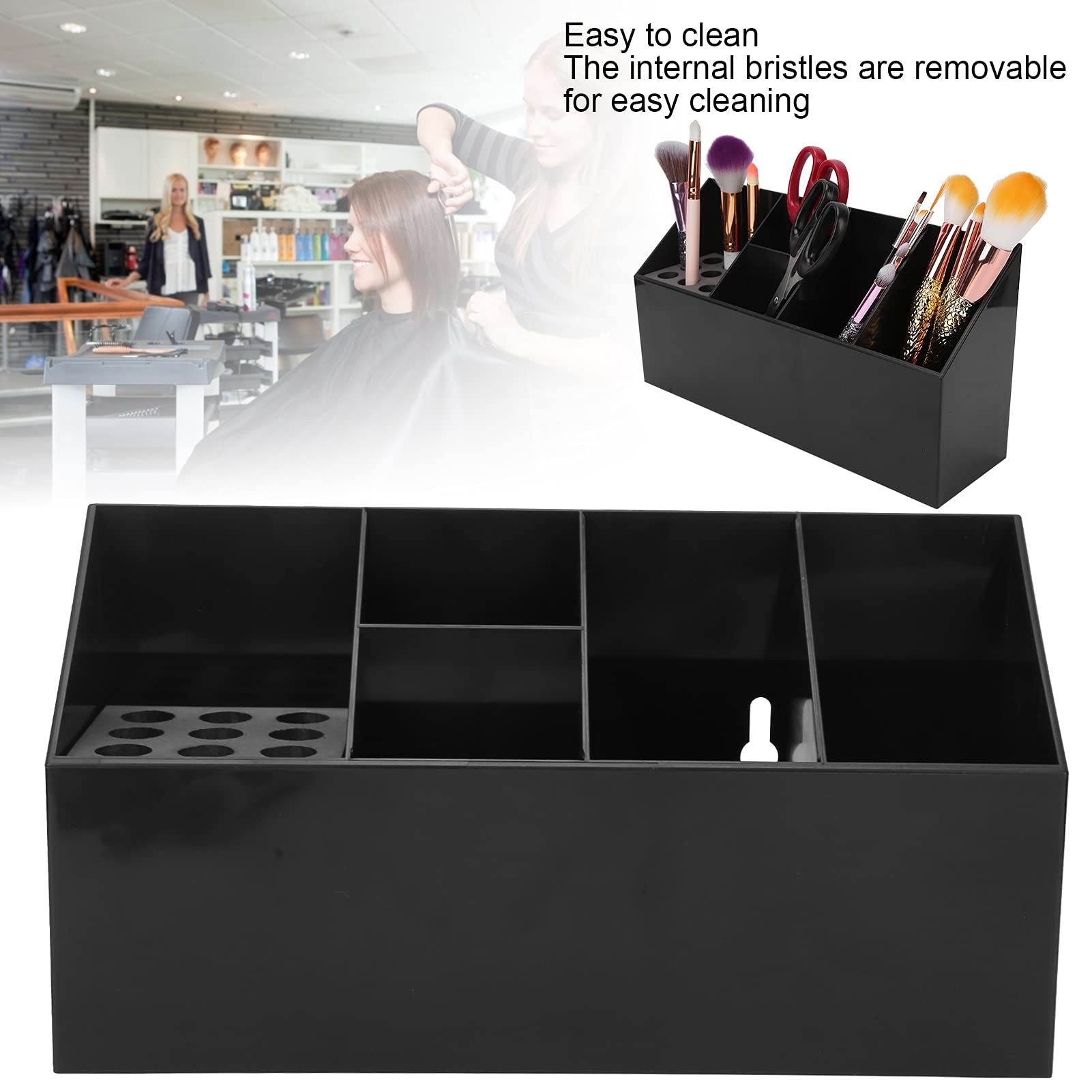 Professional Salon Scissors Organizer & Hairdressing Tool Storage Rack - Black Scissors Holder for Hair Stylists, Barbers, Home & Office Use - Perfect for Salon Organization, Hair Comb & Clip Storage