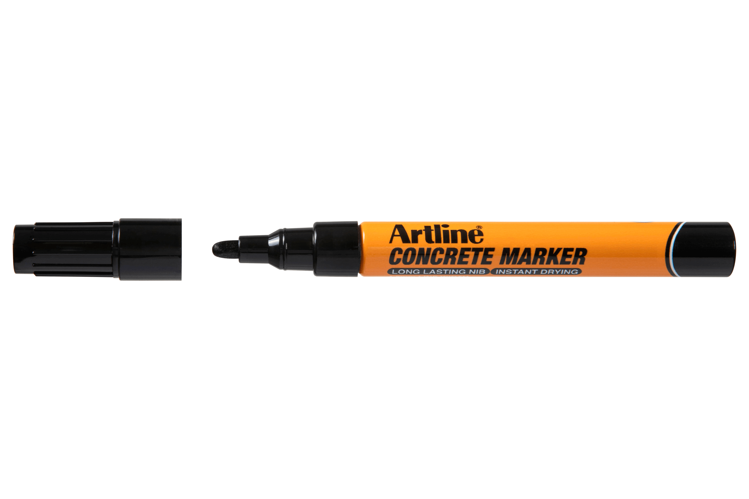Artline Concrete Permanent Marker Bullet Tip Black - Pack of 12 - Industrial Strength Waterproof Markers for Construction, Labeling & Outdoor Use