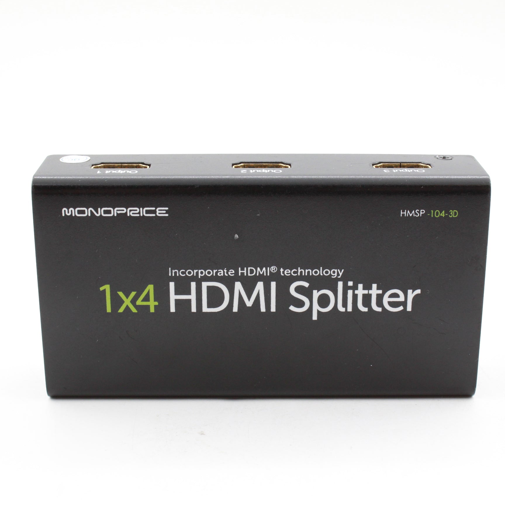 Refurbished Monoprice 1x4 HDMI Splitter HMSP 104 - 3D & 4K Support for Home Theater, Gaming & Multi-Screen Setups