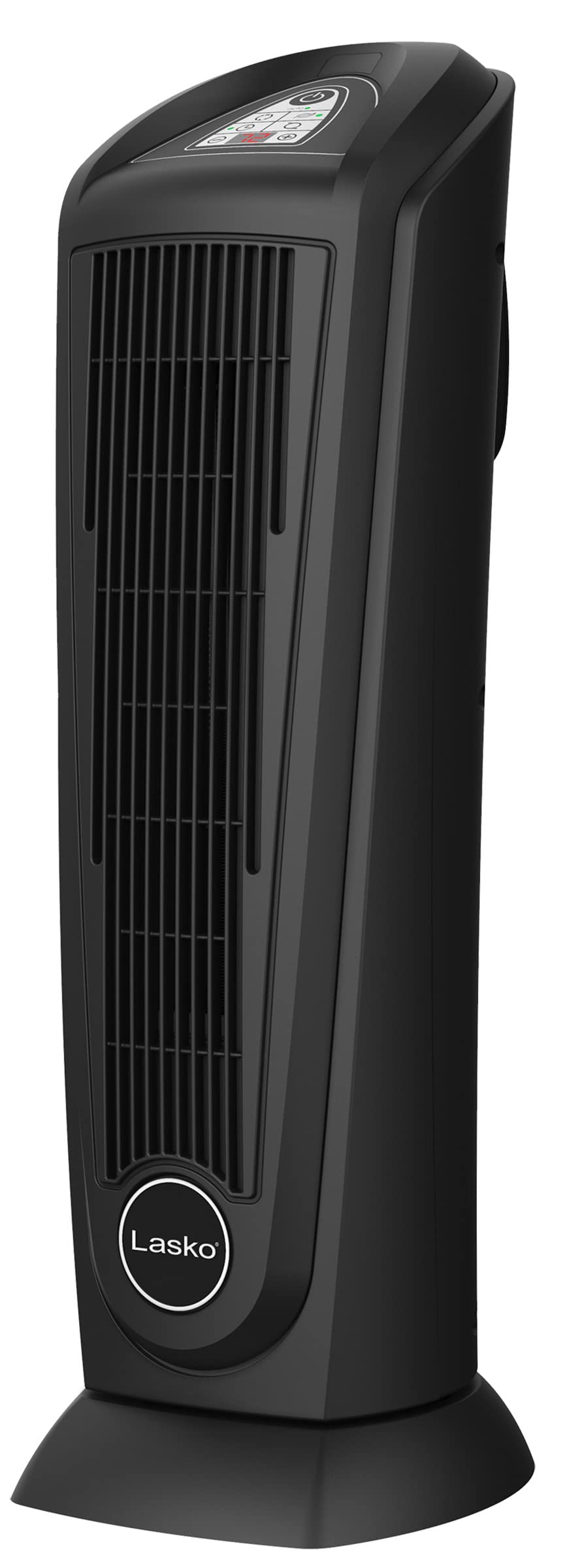 Lasko 1500W Portable Electric Ceramic Tower Heater with Remote Control - 22.5 Inch Indoor Space Heater with Oscillation, Tip-Over & Overheat Protection, 8-Hour Timer - Perfect for Bedroom, Office & Home Use (Model 751321, Black)
