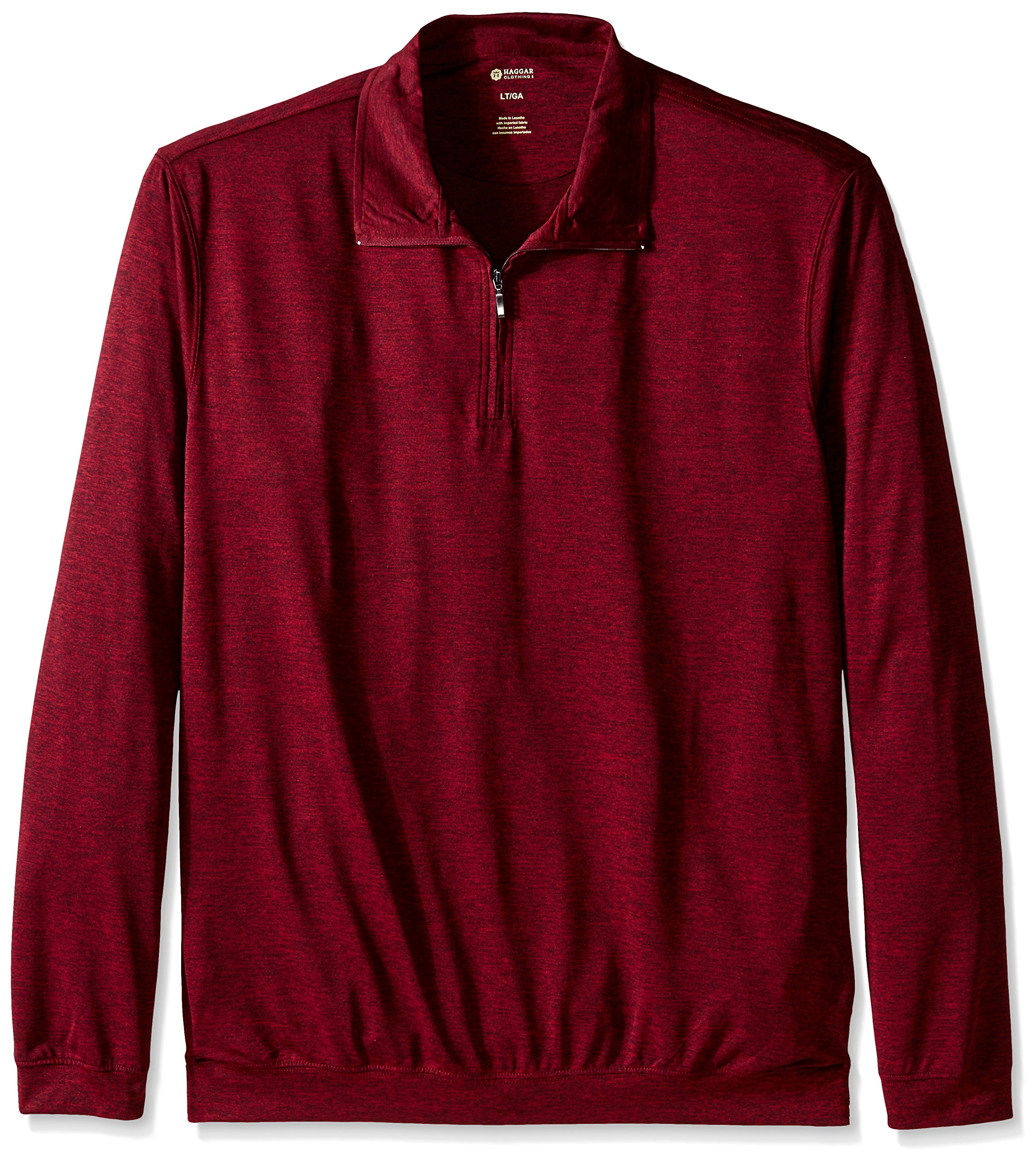 Haggar Men's Big & Tall Long Sleeve Polyester Knit Polo Shirt - Comfortable Casual Wear for Work & Outdoor Activities