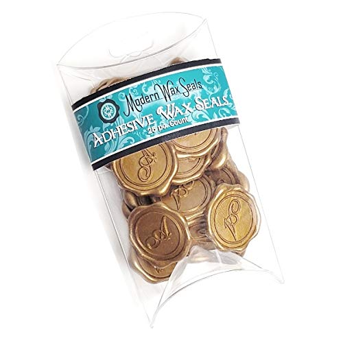 Gold Alphabet Wax Seal Stickers - 25 Pack Self-Adhesive Initial Letter K Wax Seals for Wedding Invitations, Envelopes, Stationery & DIY Scrapbooking - Elegant Decorative Seals for Letters, Cards & Gift Wrapping