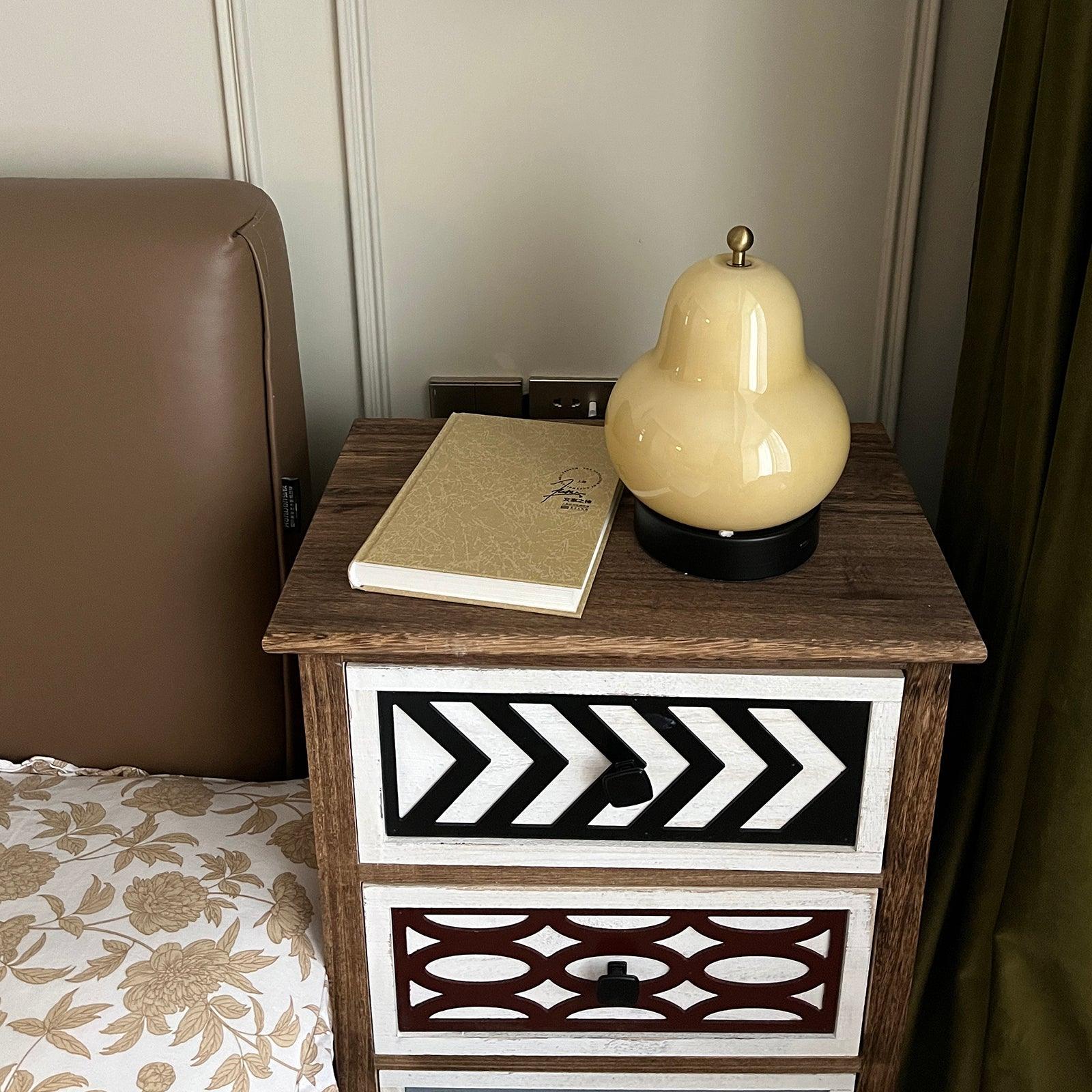 Pear Rechargeable LED Table Lamp with Built-in Battery - Perfect for Bedroom, Office, and Night Reading