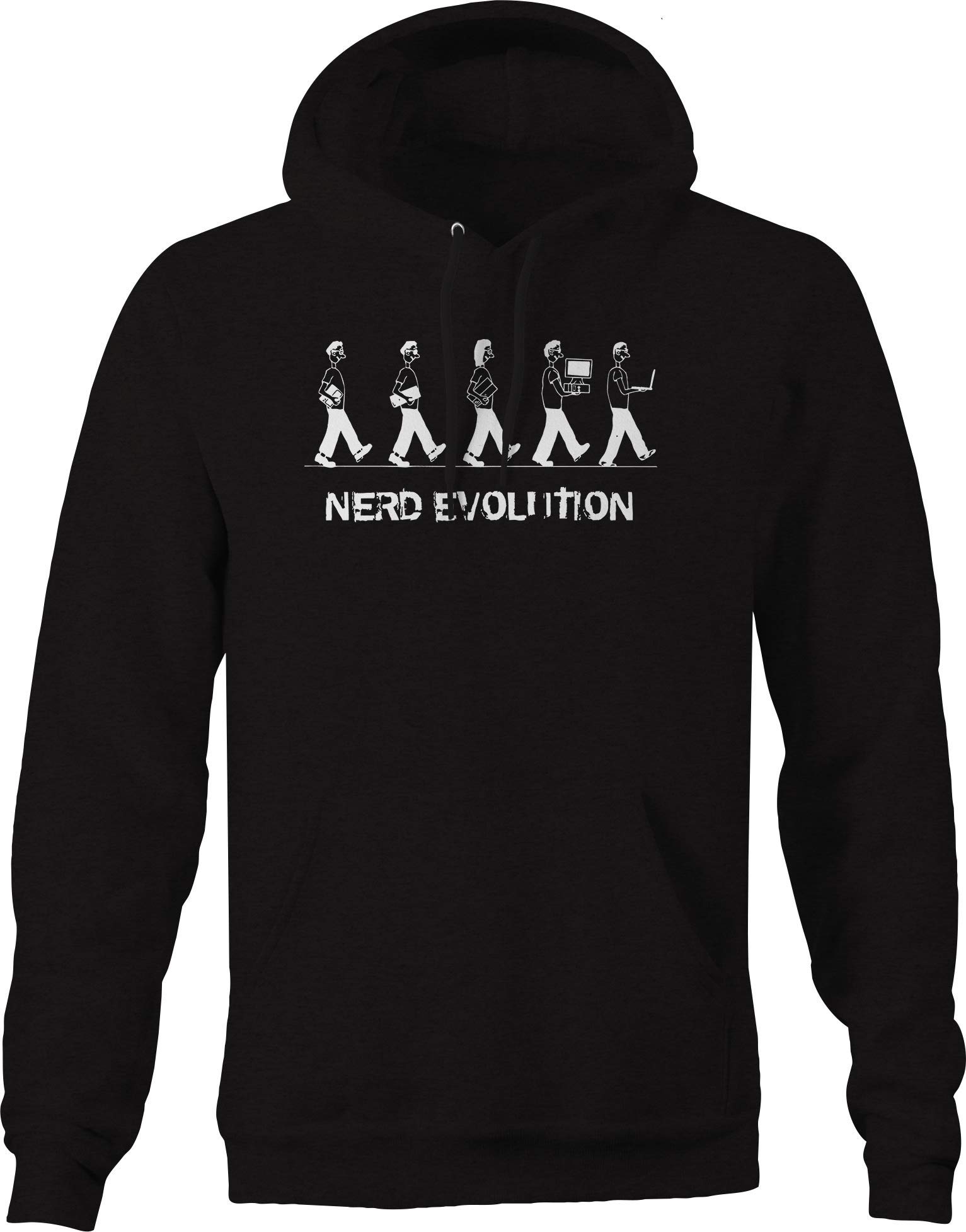 Nerd Evolution Men's Black Computer Laptop Tablet Hoodie - Perfect for Tech Enthusiasts and Casual Wear