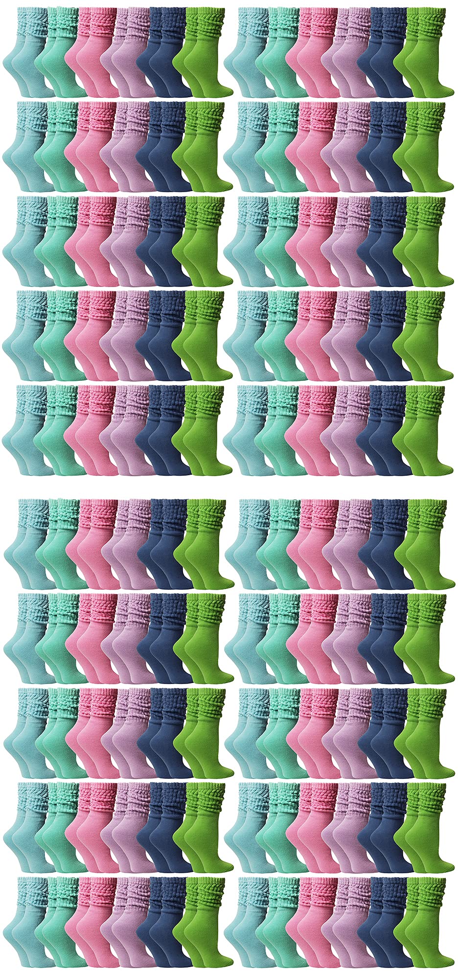 Yacht & Smith 120 Pack Women's Cotton Slouch Socks - Knee High Boot Socks for Women - Soft & Comfortable Crew Socks for Everyday Wear, Winter, Fall & Boot Season