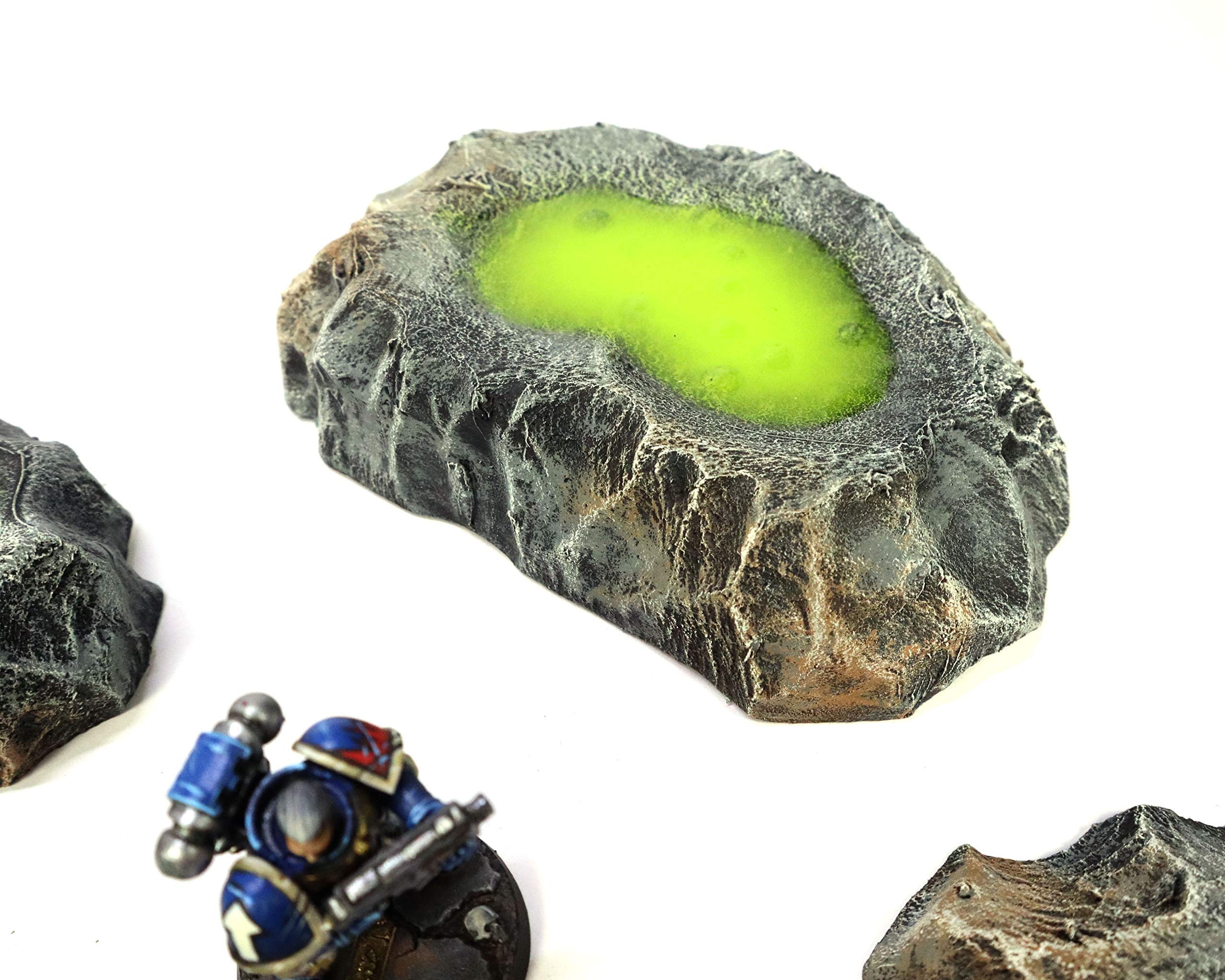 Premium Acid Pools Terrain Set - Handcrafted Miniature Battlefield for Warhammer, D&D & Tabletop RPGs - Perfect for Wargaming Scenes & Fantasy RPG Adventures