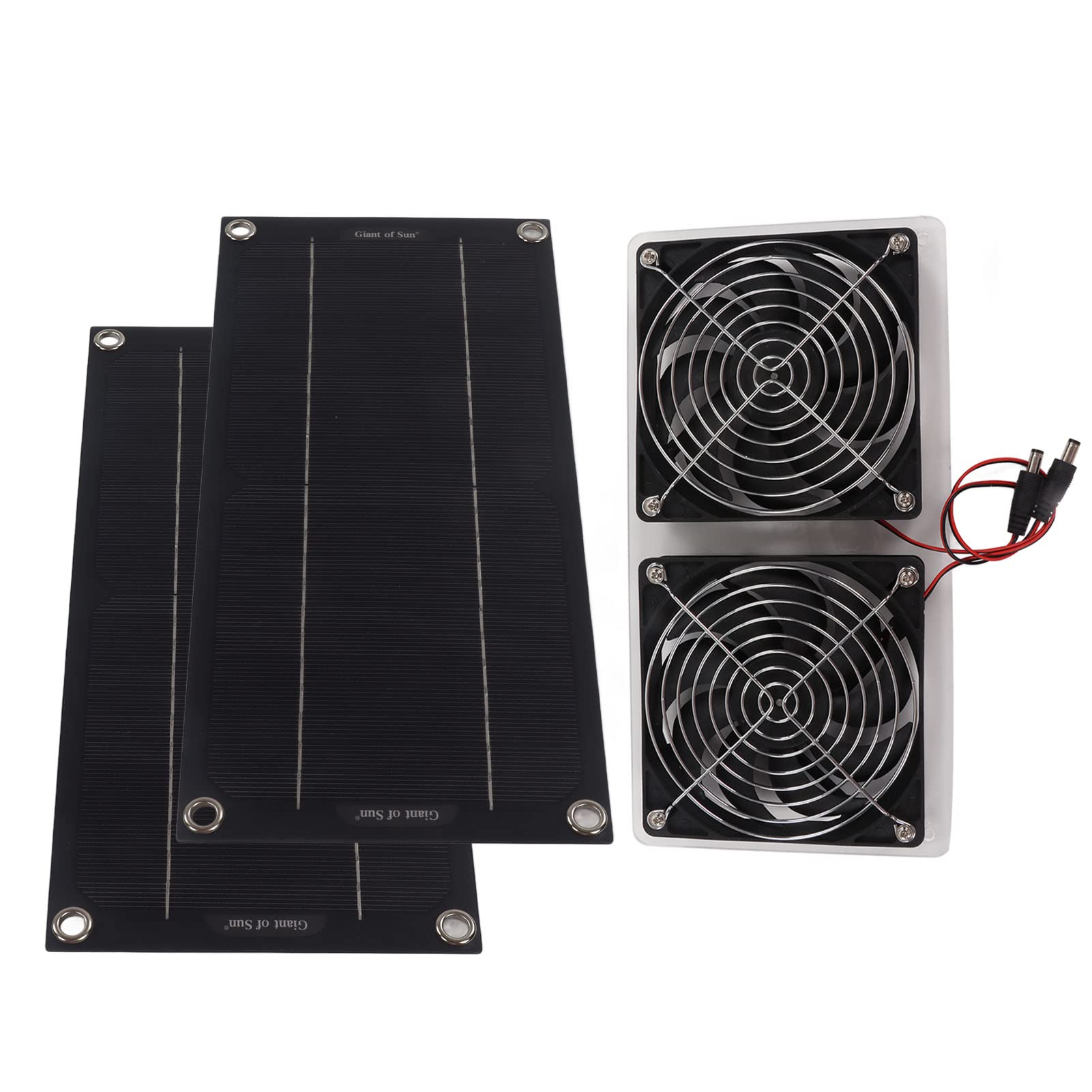 100W 12V Solar Powered Dual Fan Kit - Waterproof Outdoor Solar Panel Fan for Chicken Coop, Greenhouse, Dog House & Shed Ventilation | DIY Cooling Exhaust Fan for Pet Houses, Windows & More | Perfect for Summer Cooling & Air Circulation