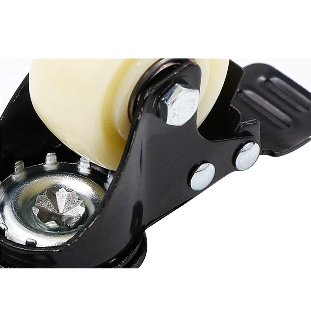 Heavy Duty Swivel Caster Wheels with Brake - 4pcs 100kg Capacity for Office Chairs & Furniture